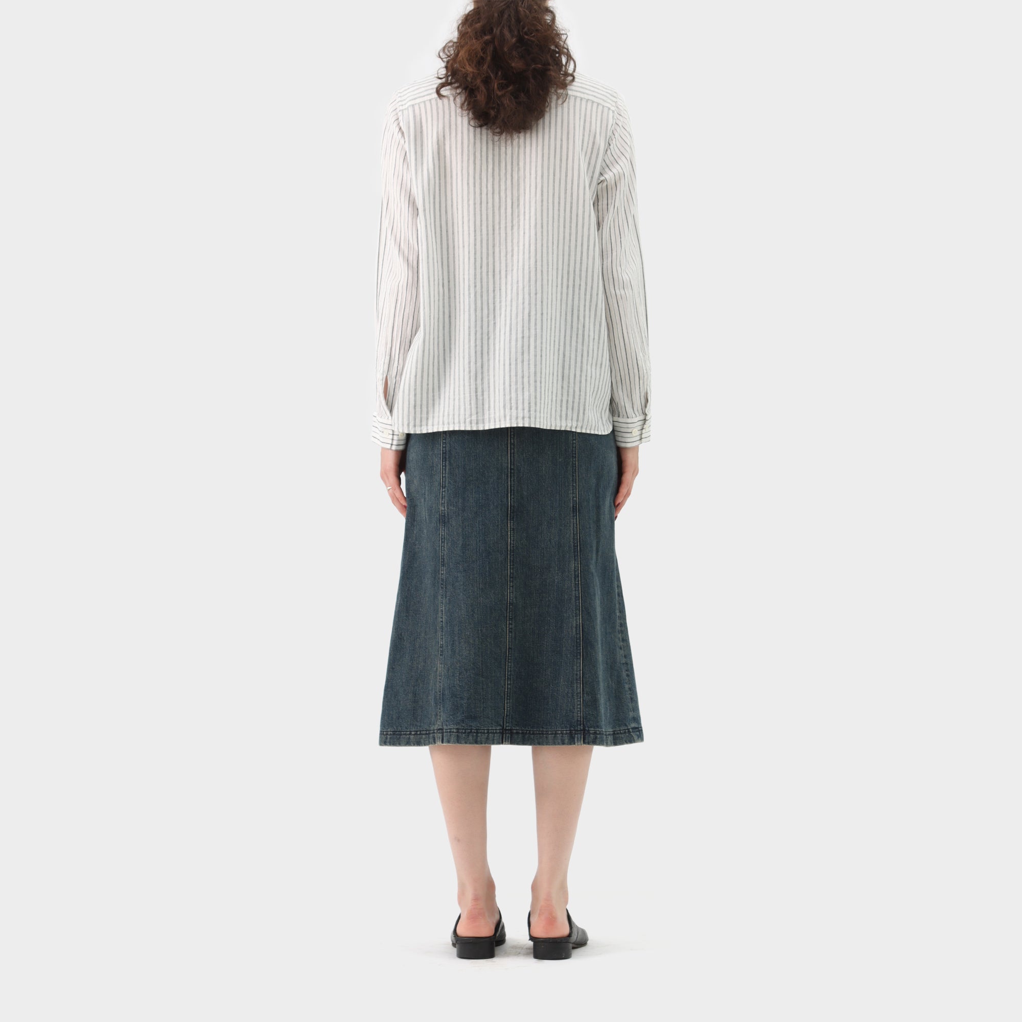 École de Curiosités Double Layered Pinstripe Button Down