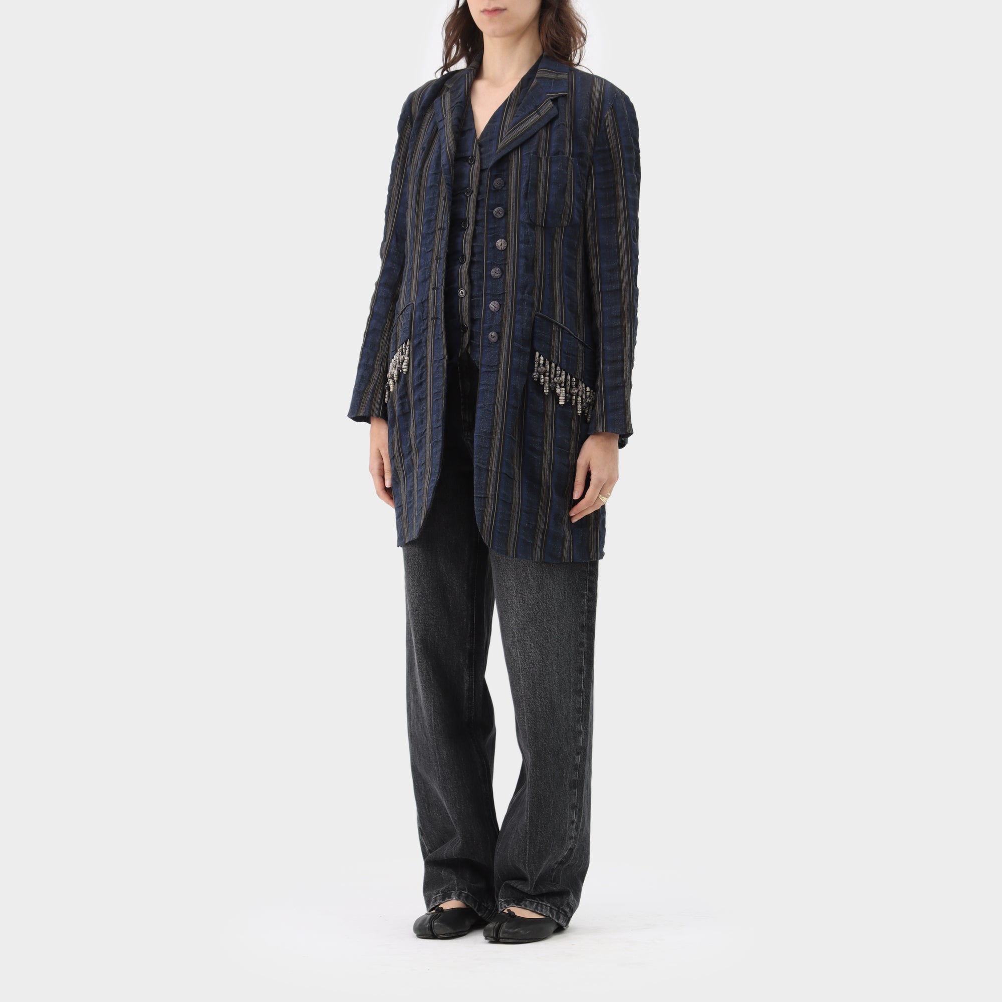 Romeo Gigli Beaded Stripe Jacket