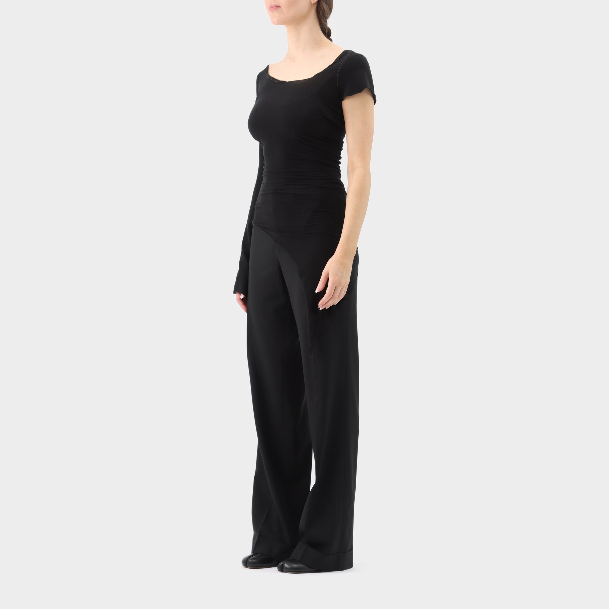 If 6 was 9 Cotton Asymmetric Single Sleeve Top