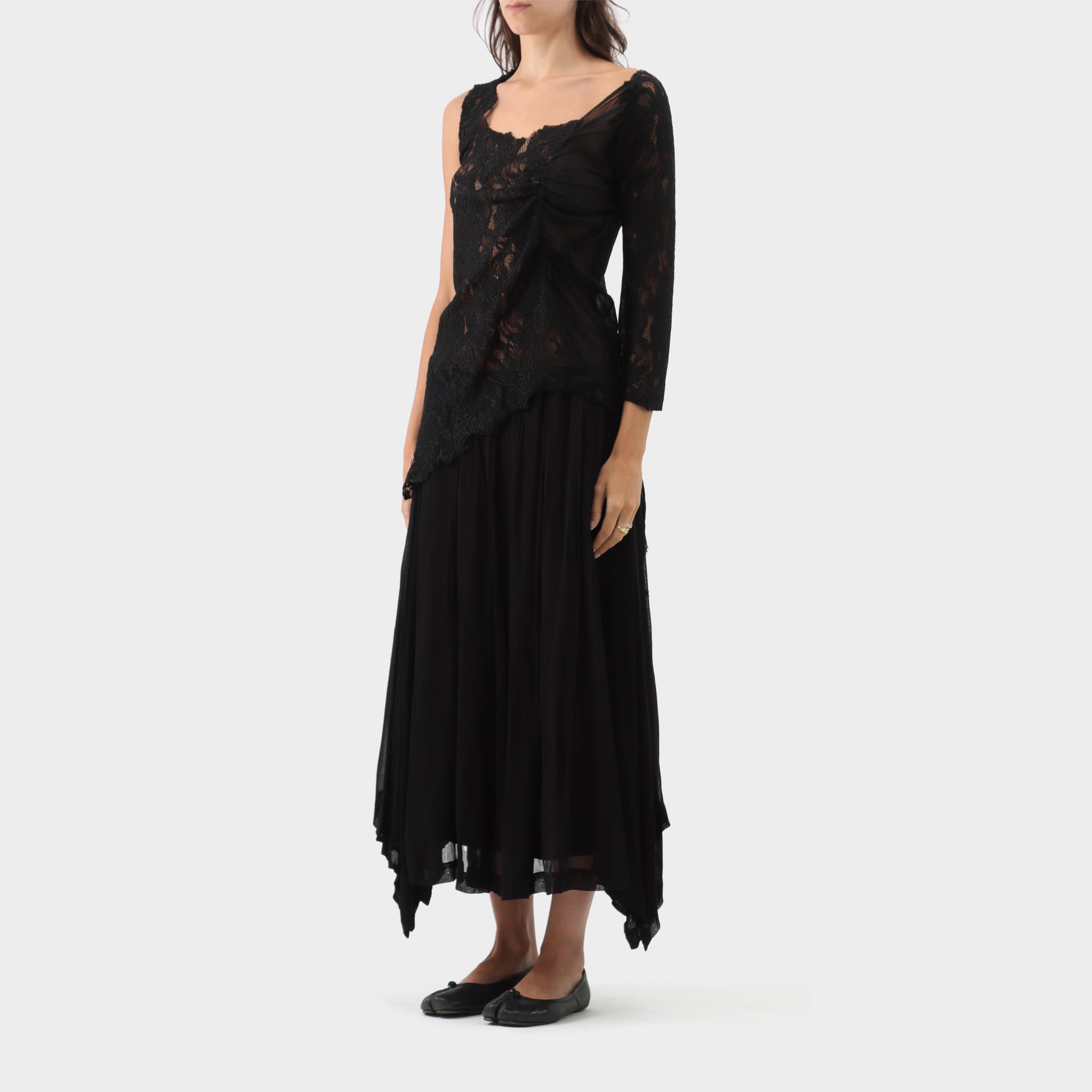 If Six was Nine Lace Silk & Cotton Single Sleeve Top
