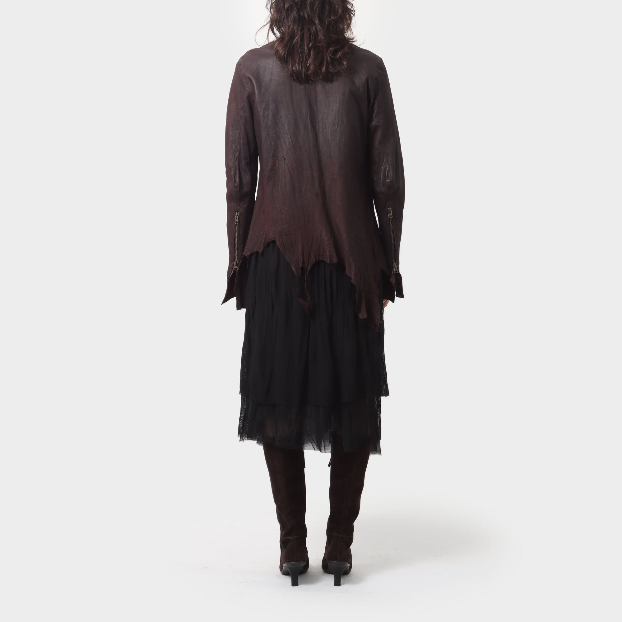 If Six Was Nine Distressed Leather Over Shirt