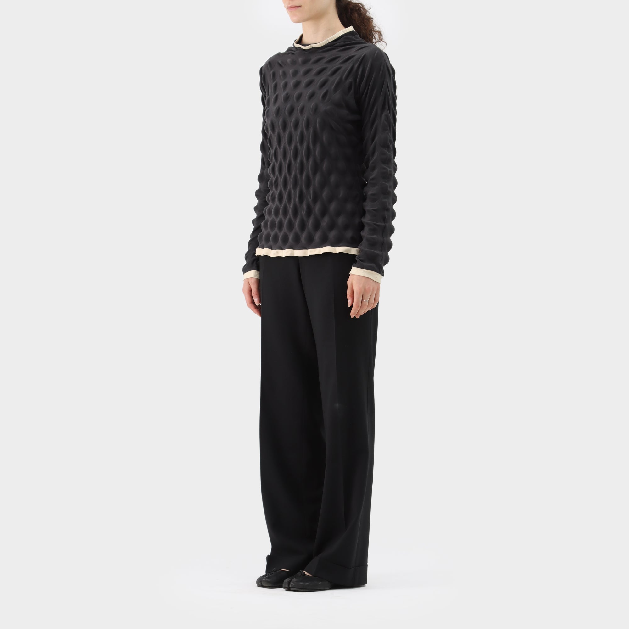 Issey Miyake Egg Carton Long-Sleeve Top