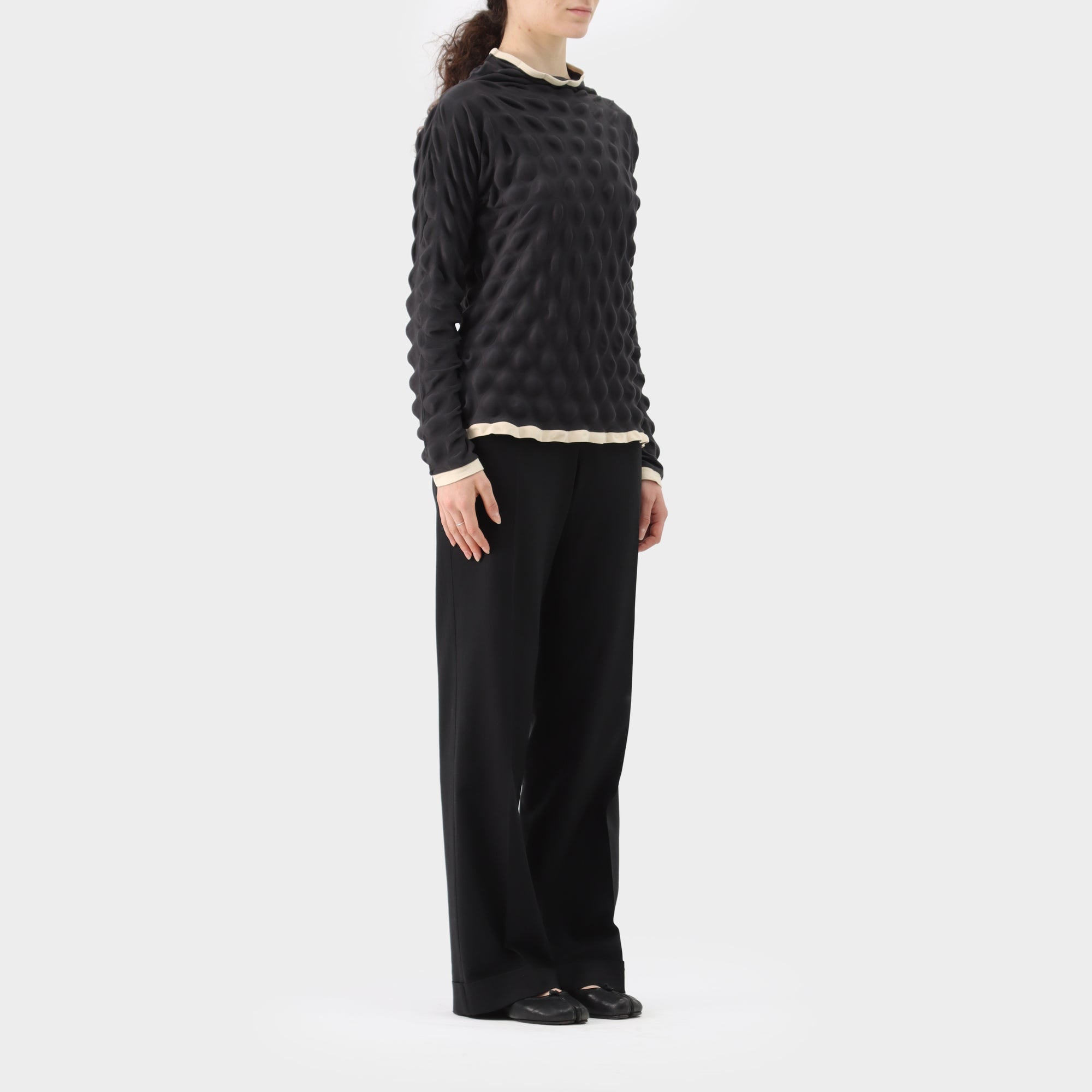 Issey Miyake Egg Carton Long-Sleeve Top