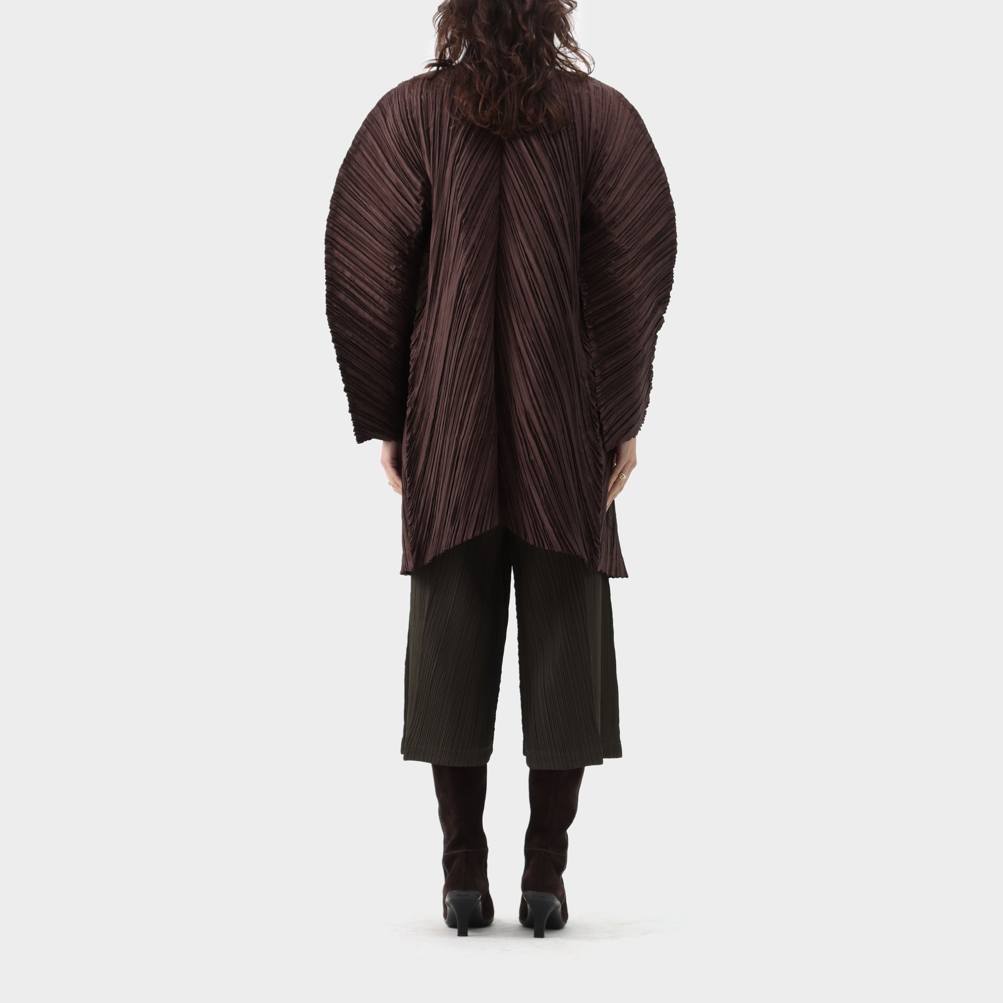 Issey Miyake Sample Pleated Open Coat