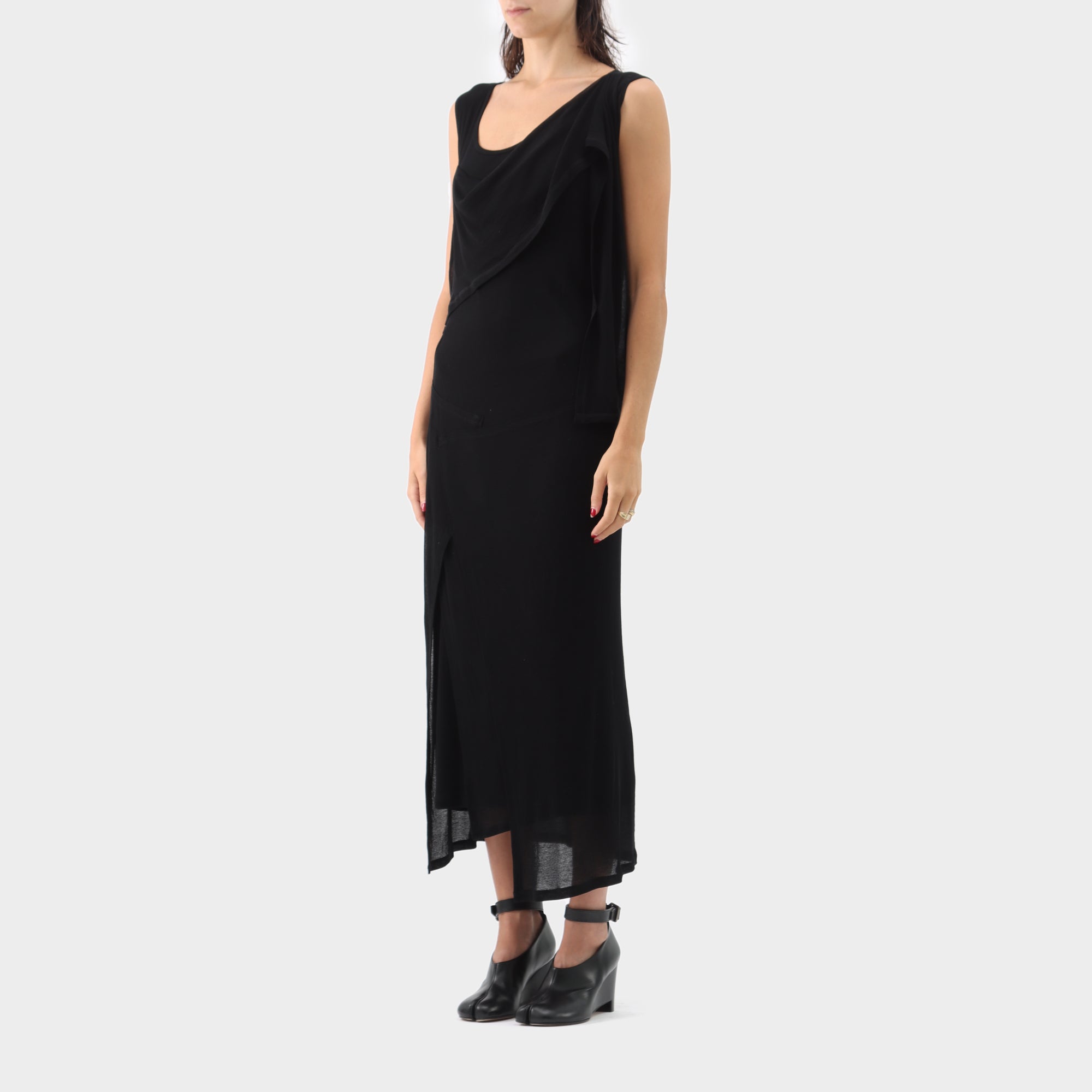 Issey Miyake Layered Asymmetrical Jersey Dress