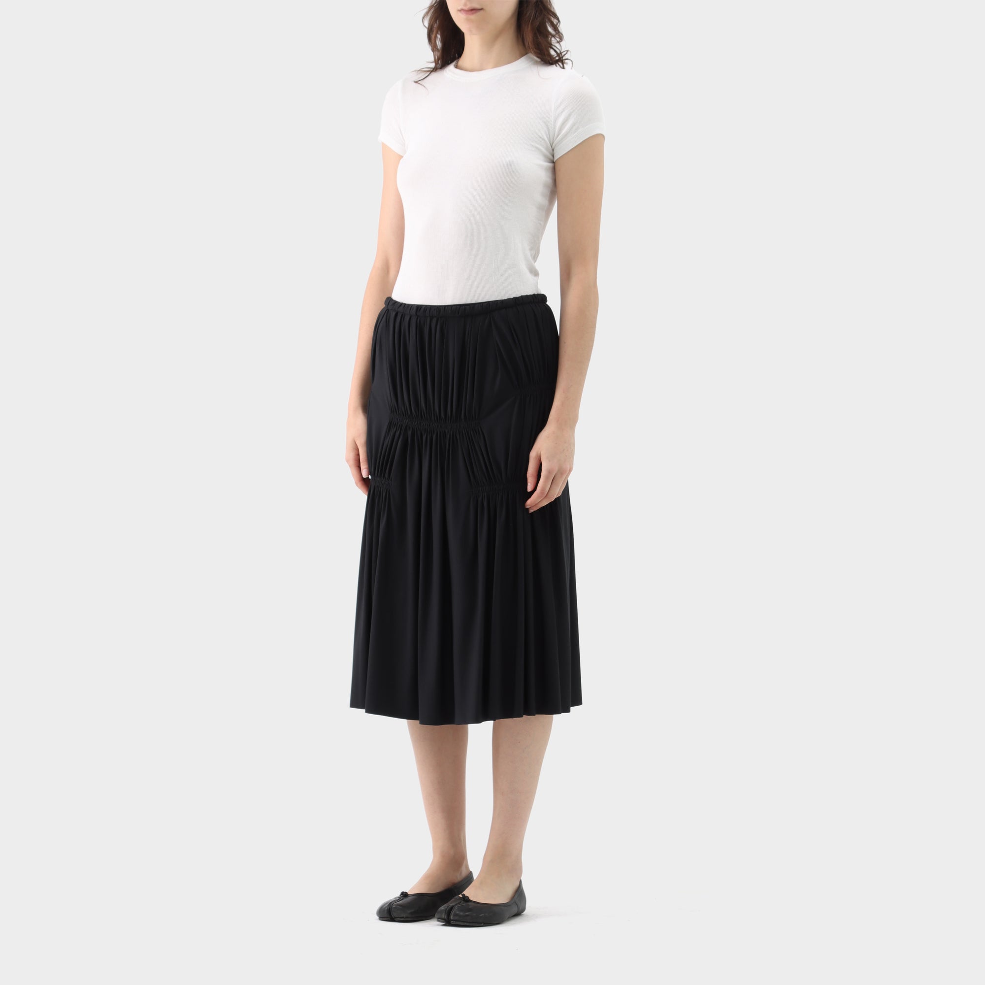 Issey Miyake Mid Length Gathered Pleat Skirt
