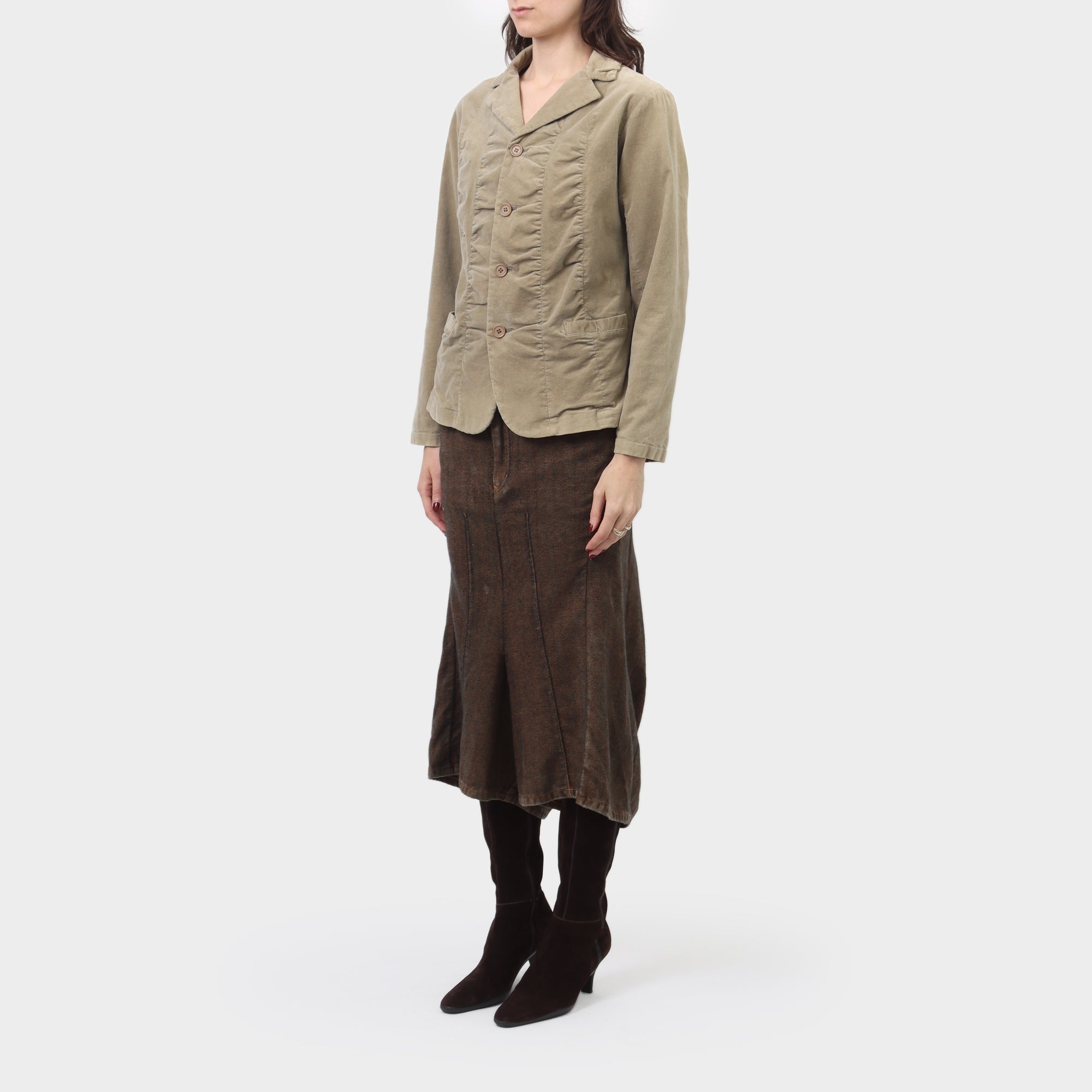 Issey Miyake Plantation Velvet Ruched Jacket