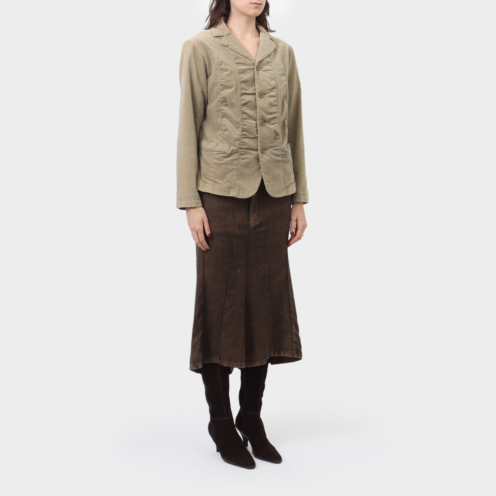 Issey Miyake Plantation Velvet Ruched Jacket
