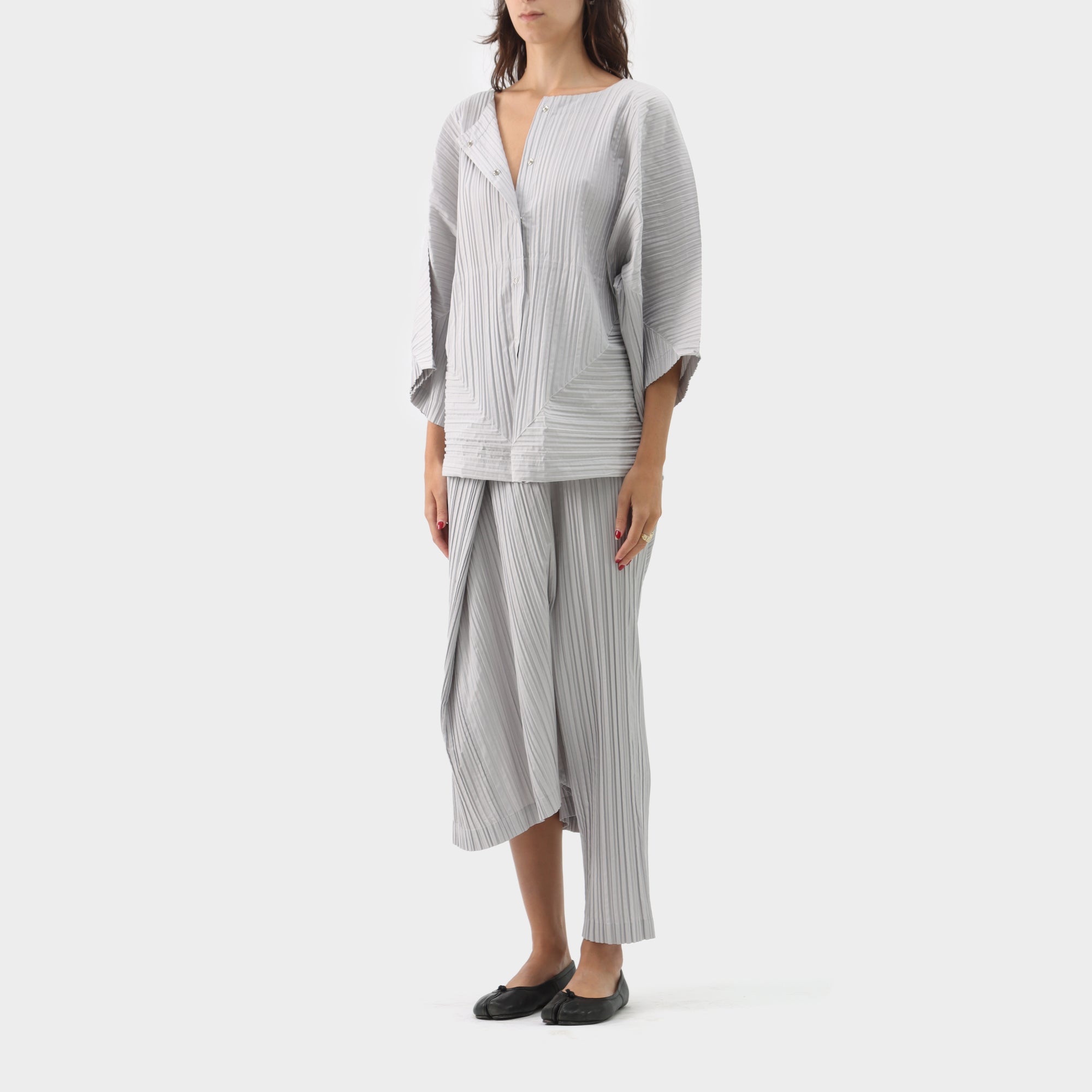 Issey Miyake Pleated Asymmetrical Set
