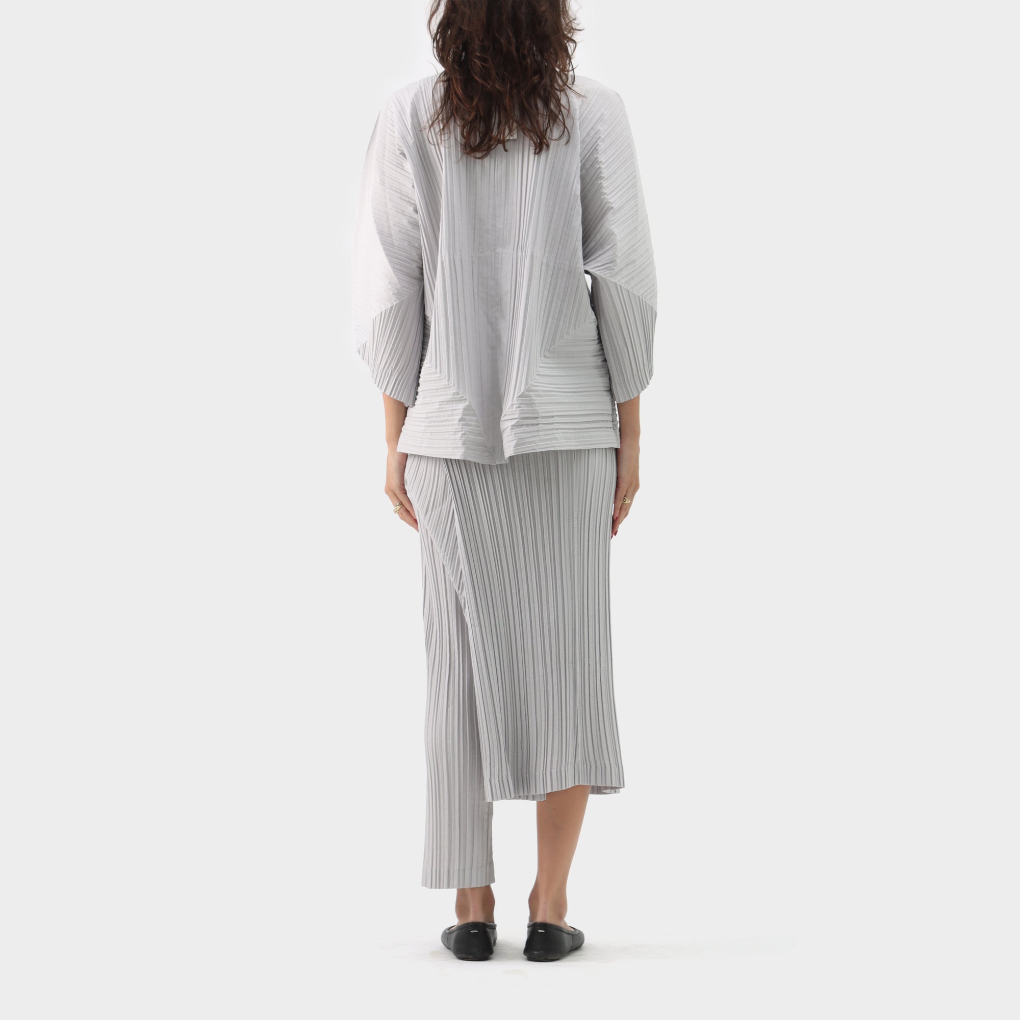 Issey Miyake Pleated Asymmetrical Set