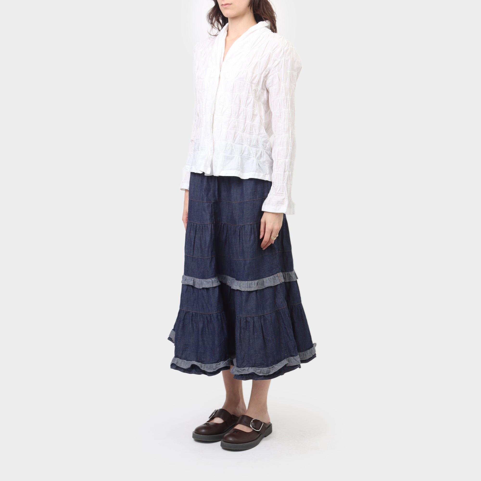 Issey Miyake Gathered Cotton button Down
