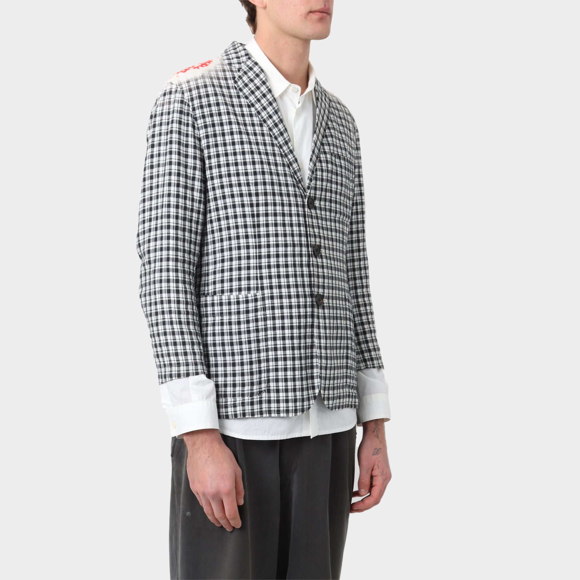 Issey Miyake Printed Check Blazer