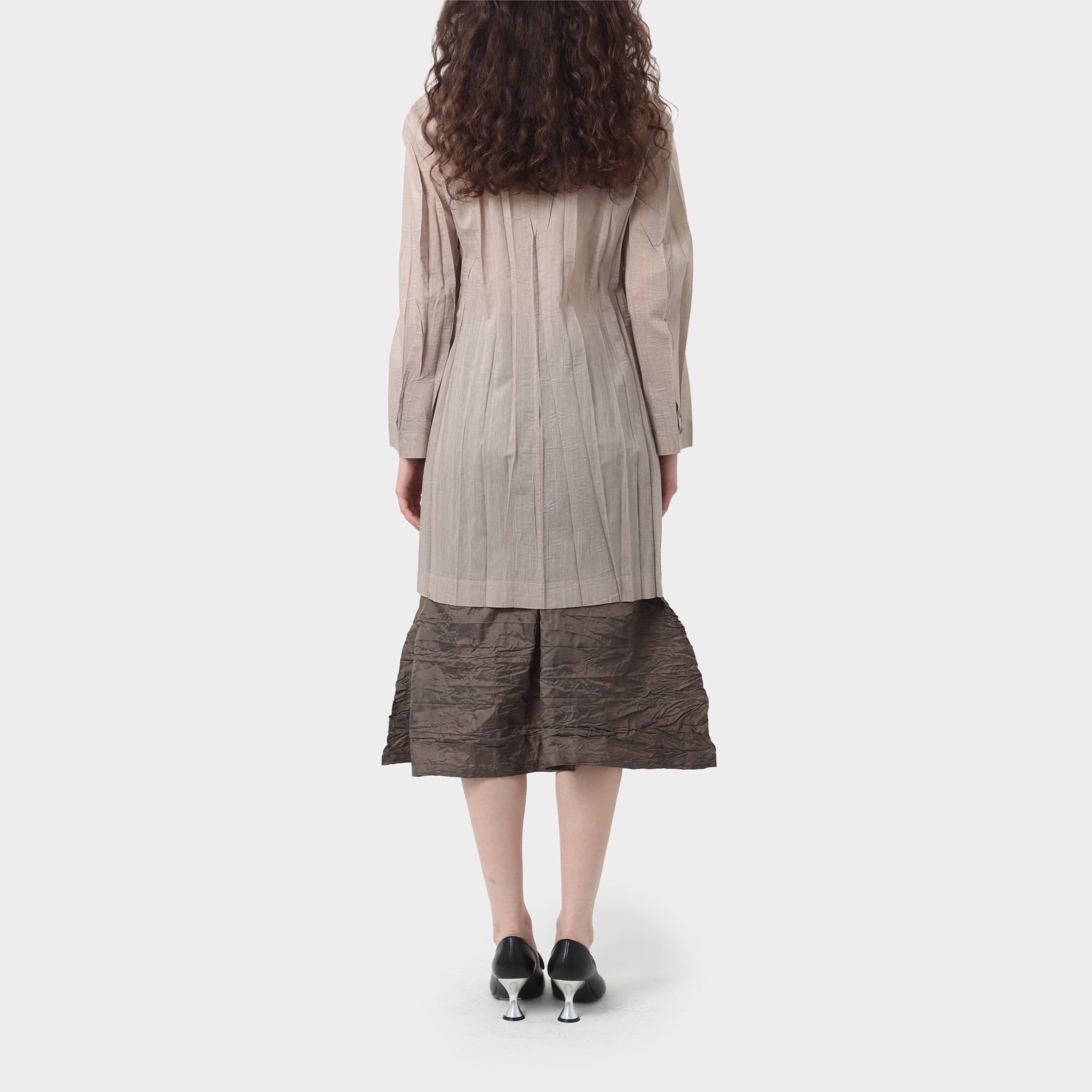 Issey Miyake Crushed Pleat Lightweight Coat