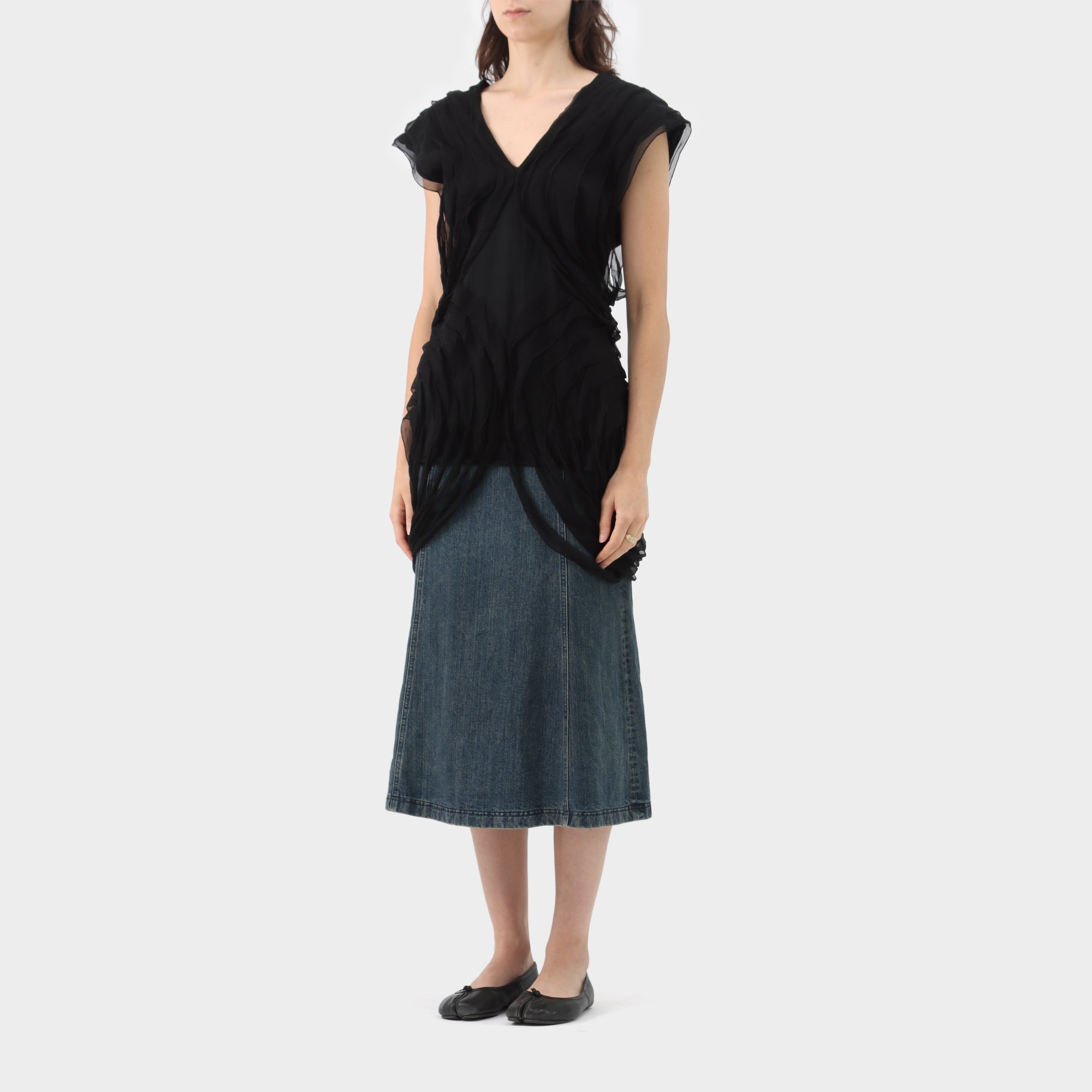 Jean Paul Gaultier Layered Chiffon Top