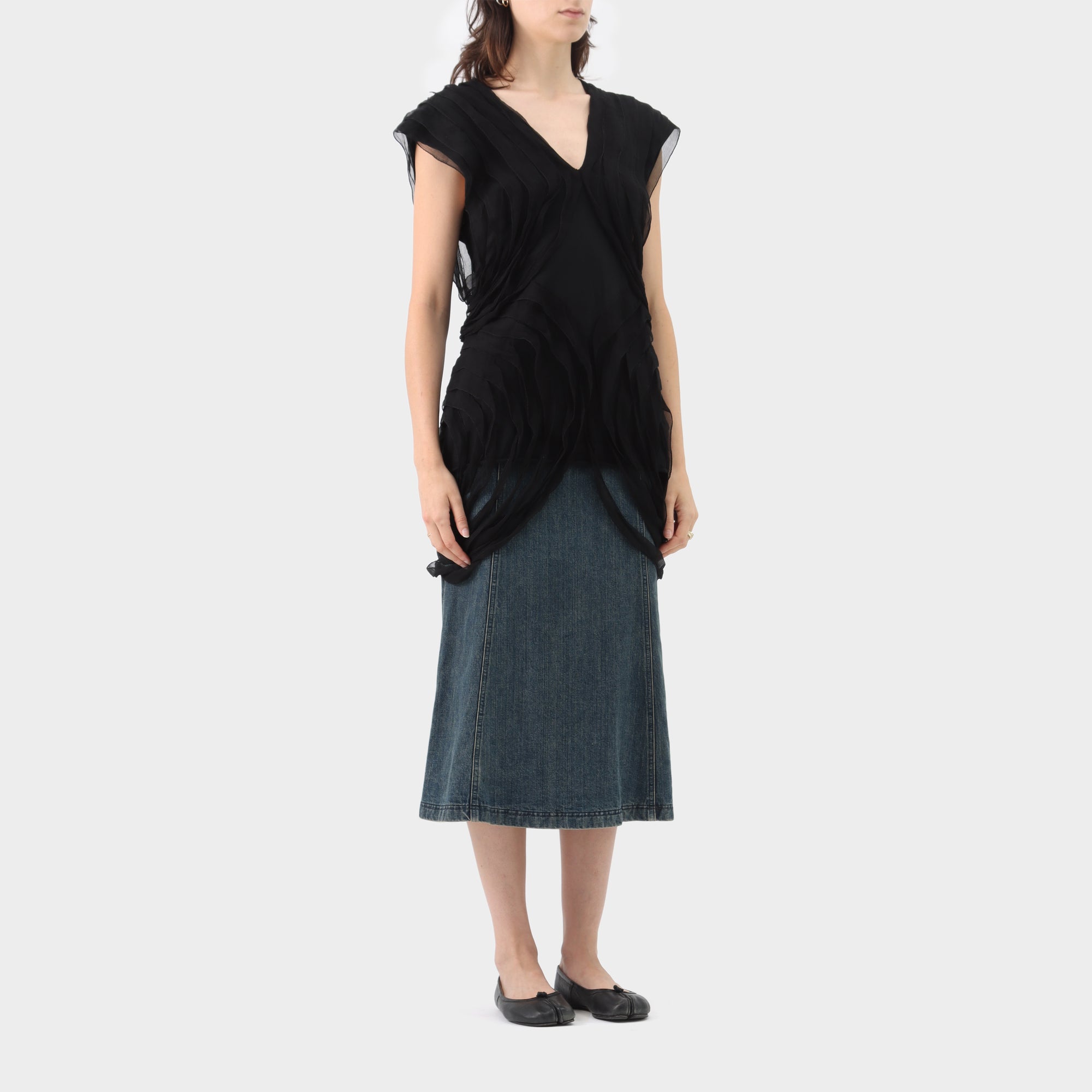 Jean Paul Gaultier Layered Chiffon Top