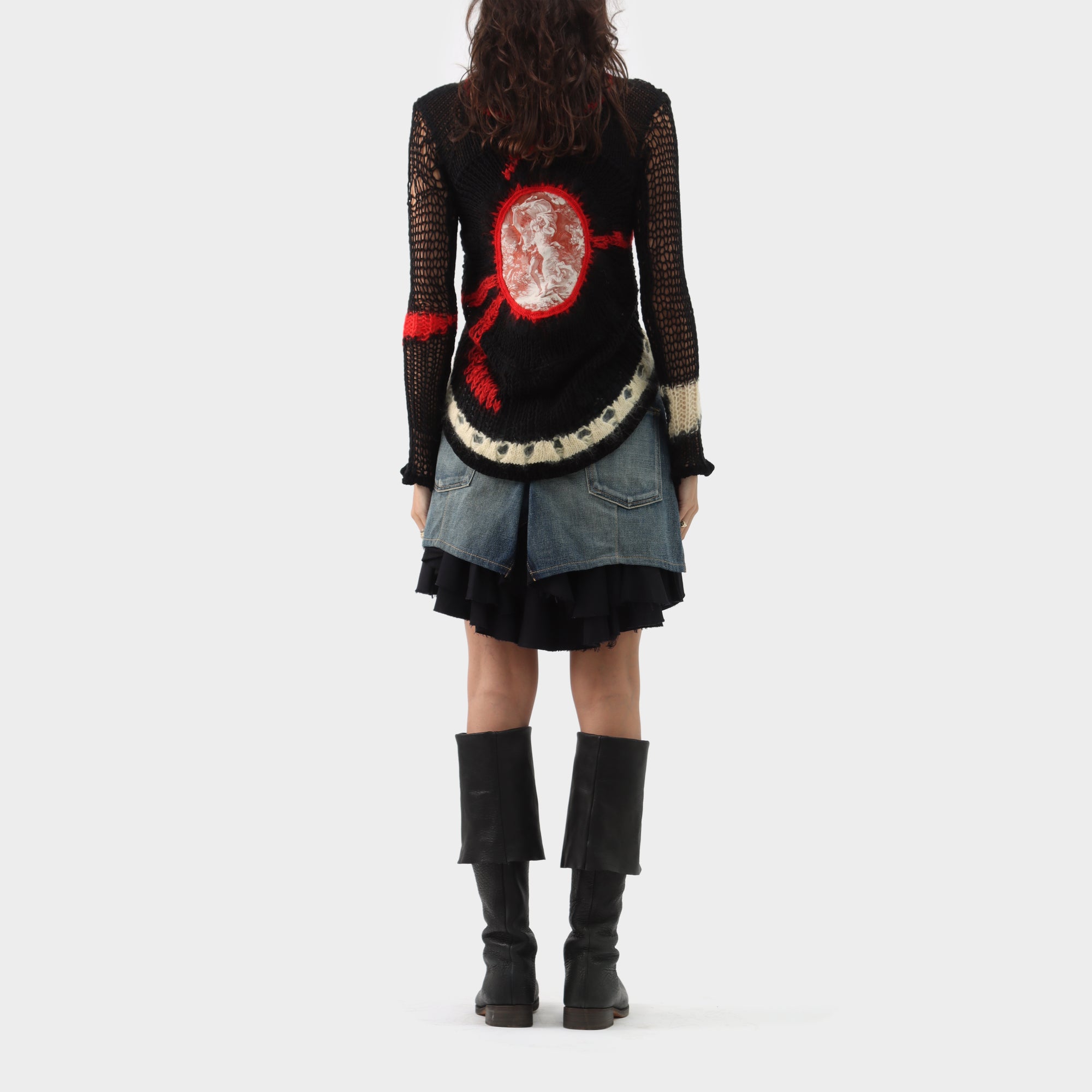 Jean Paul Gaultier Maille Femme Circle Tie-up Crochet Cardigan