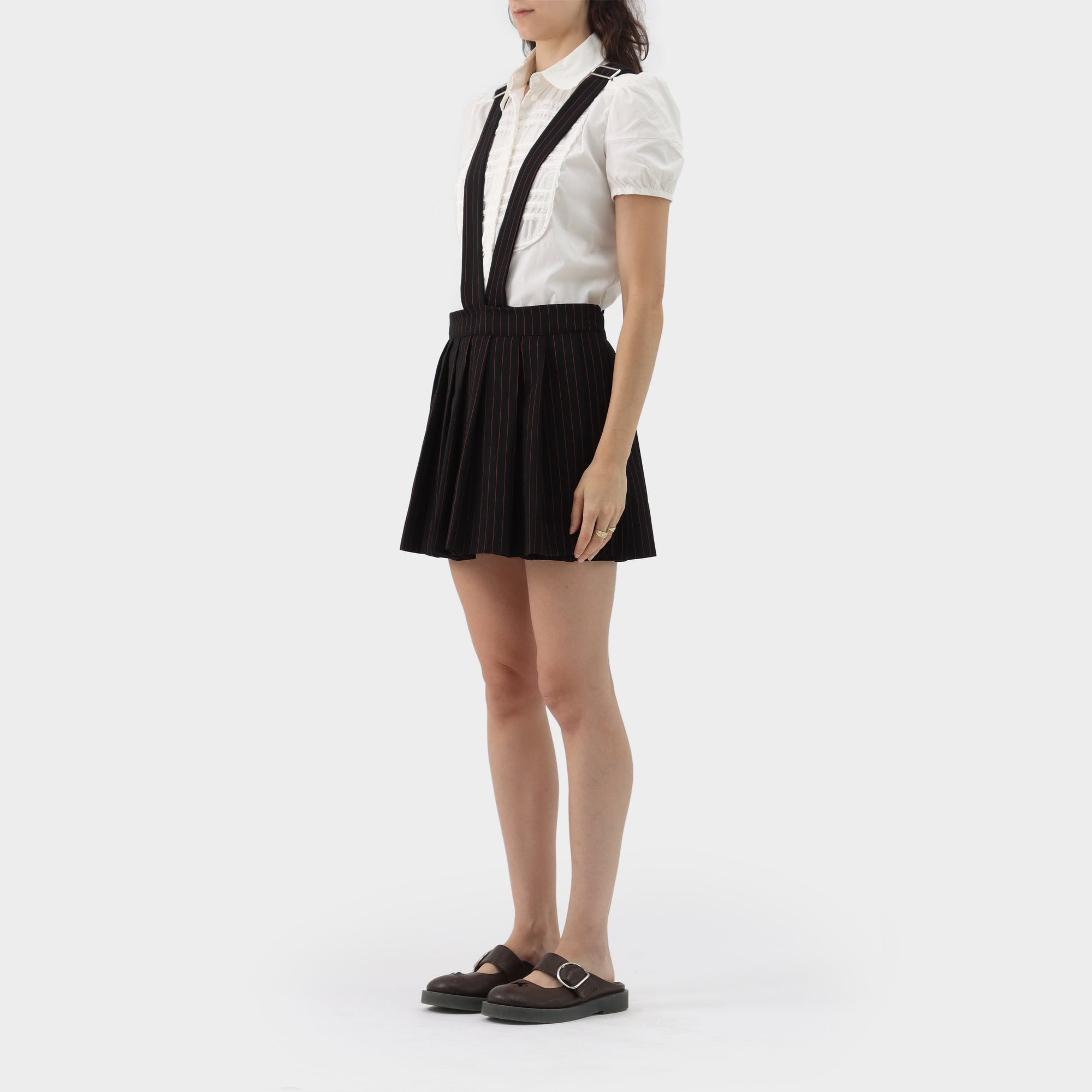 Jean Paul Gaultier Pleated Wrap Pinafore Skirt