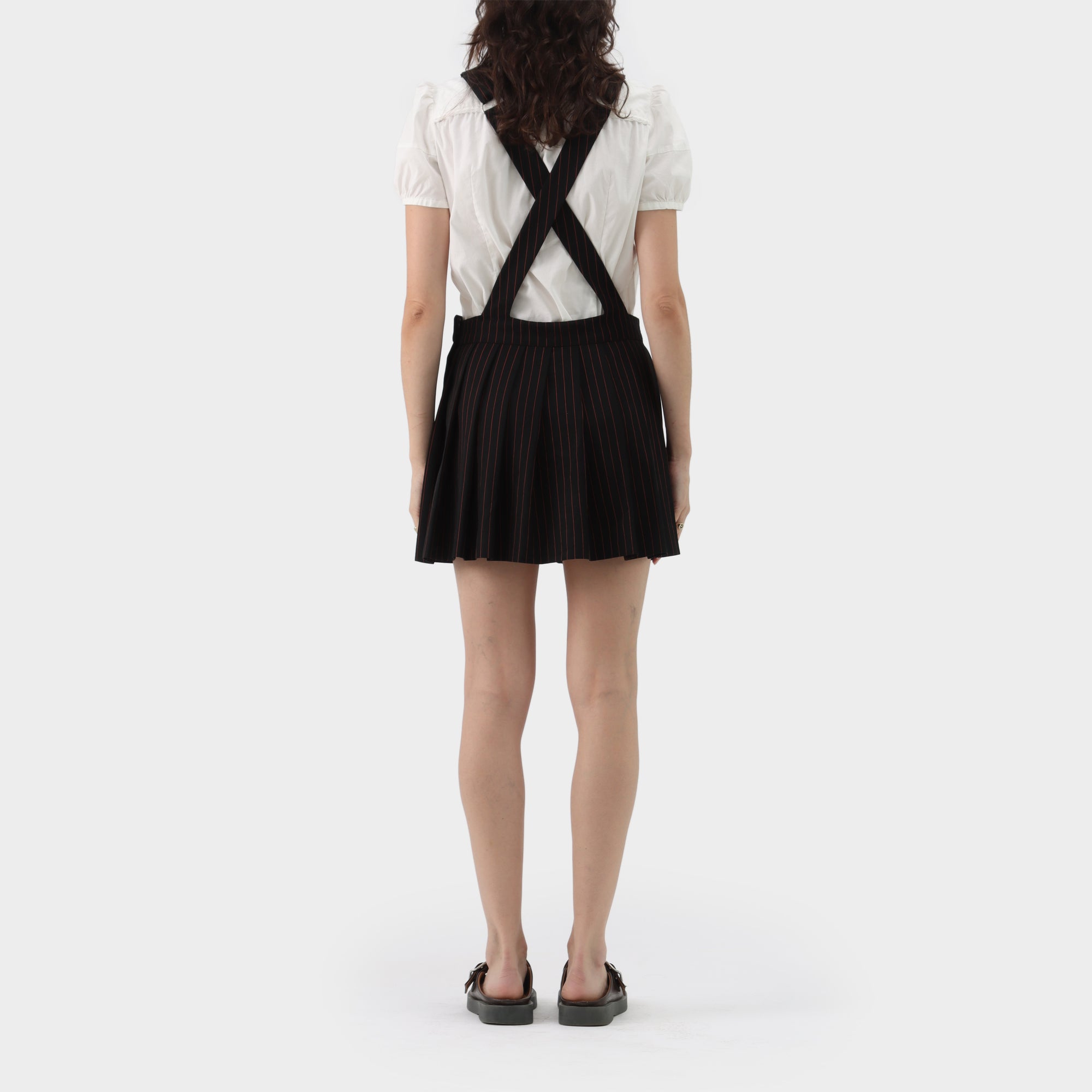 Jean Paul Gaultier Pleated Wrap Pinafore Skirt