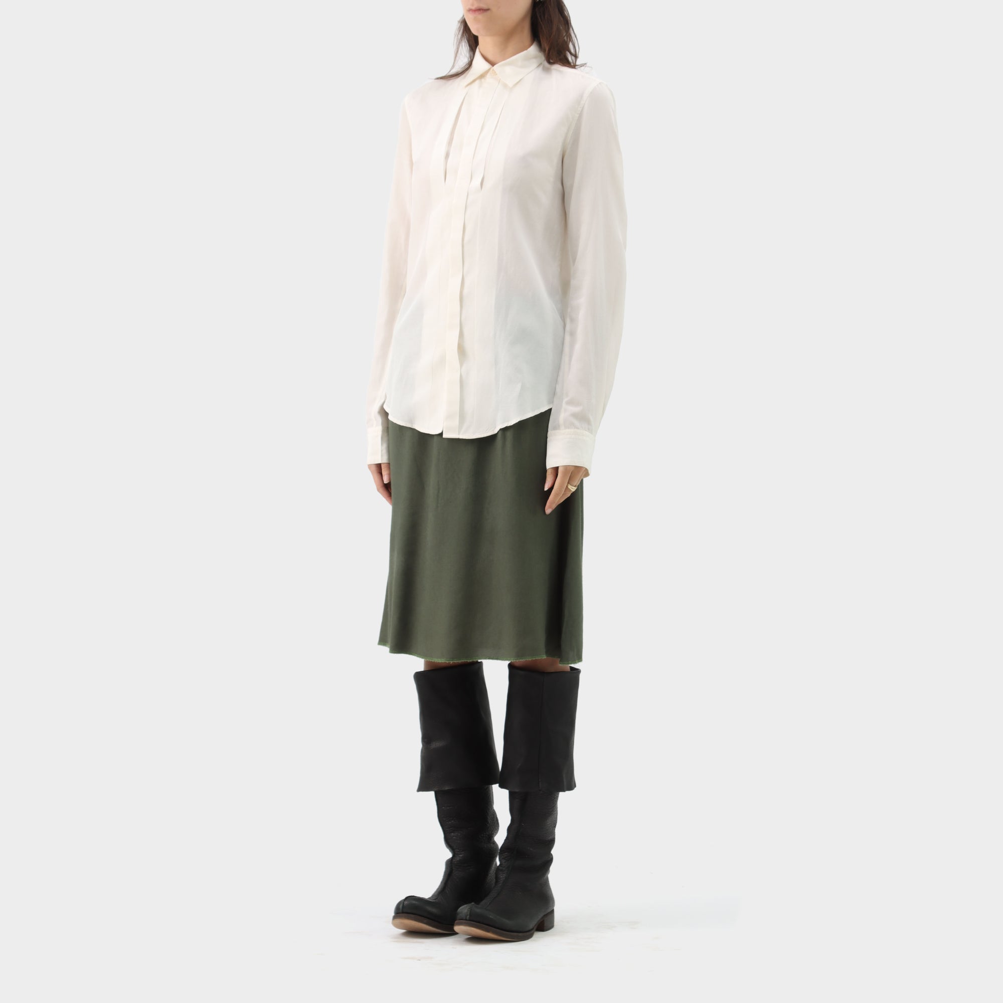 Julius Silk Front Pleat Button Down