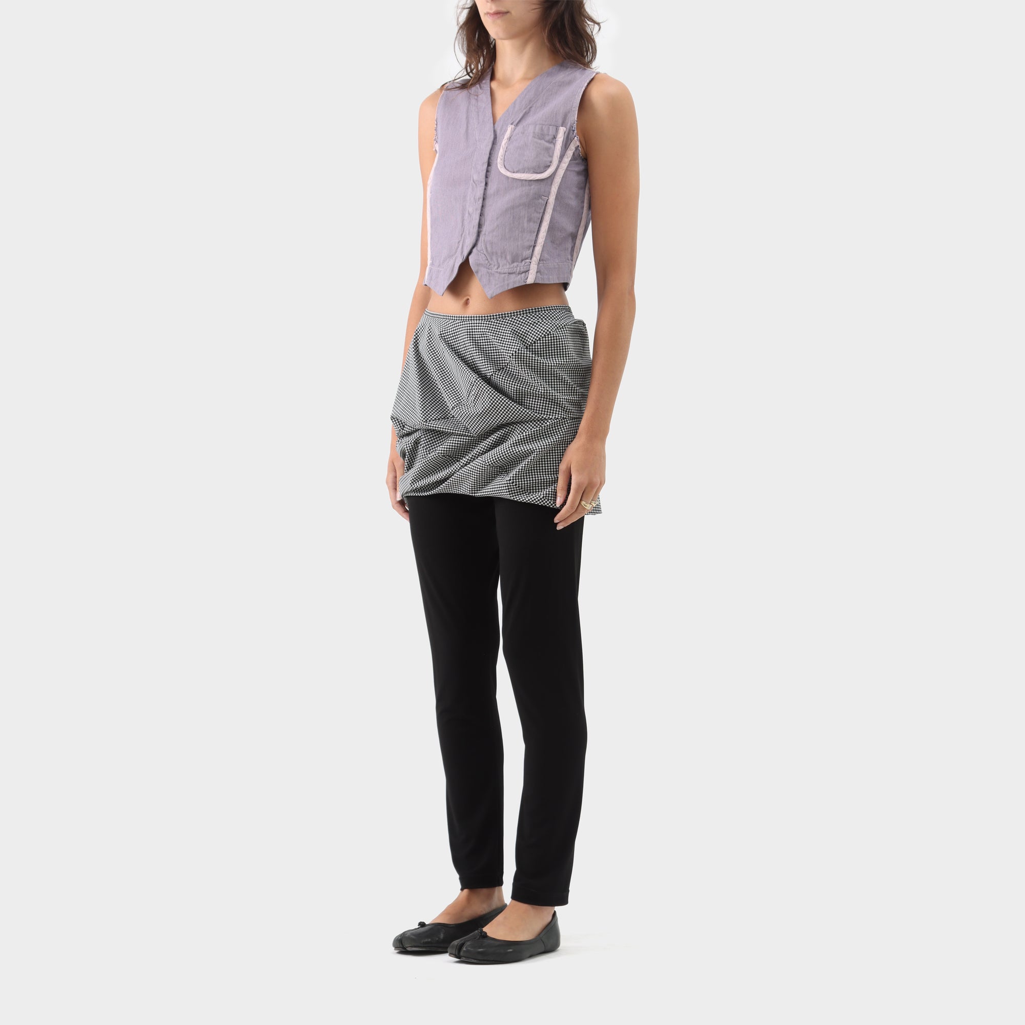Junya Watanabe Houndstooth Puff skirt with Leggings