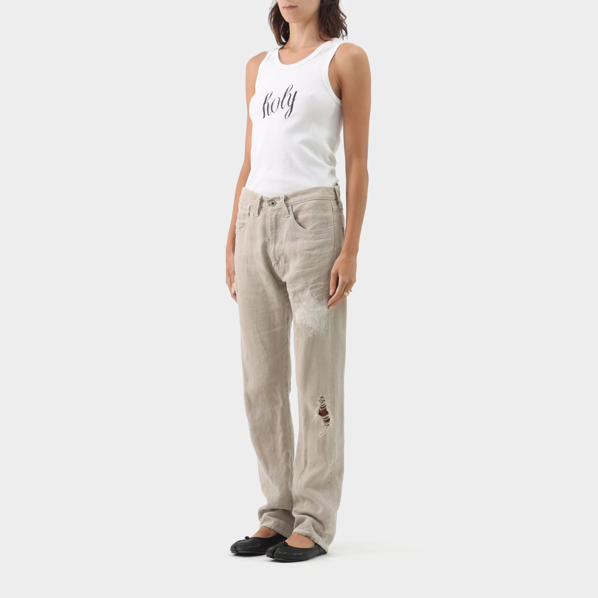 Junya Watanabe Distressed Linen Pants