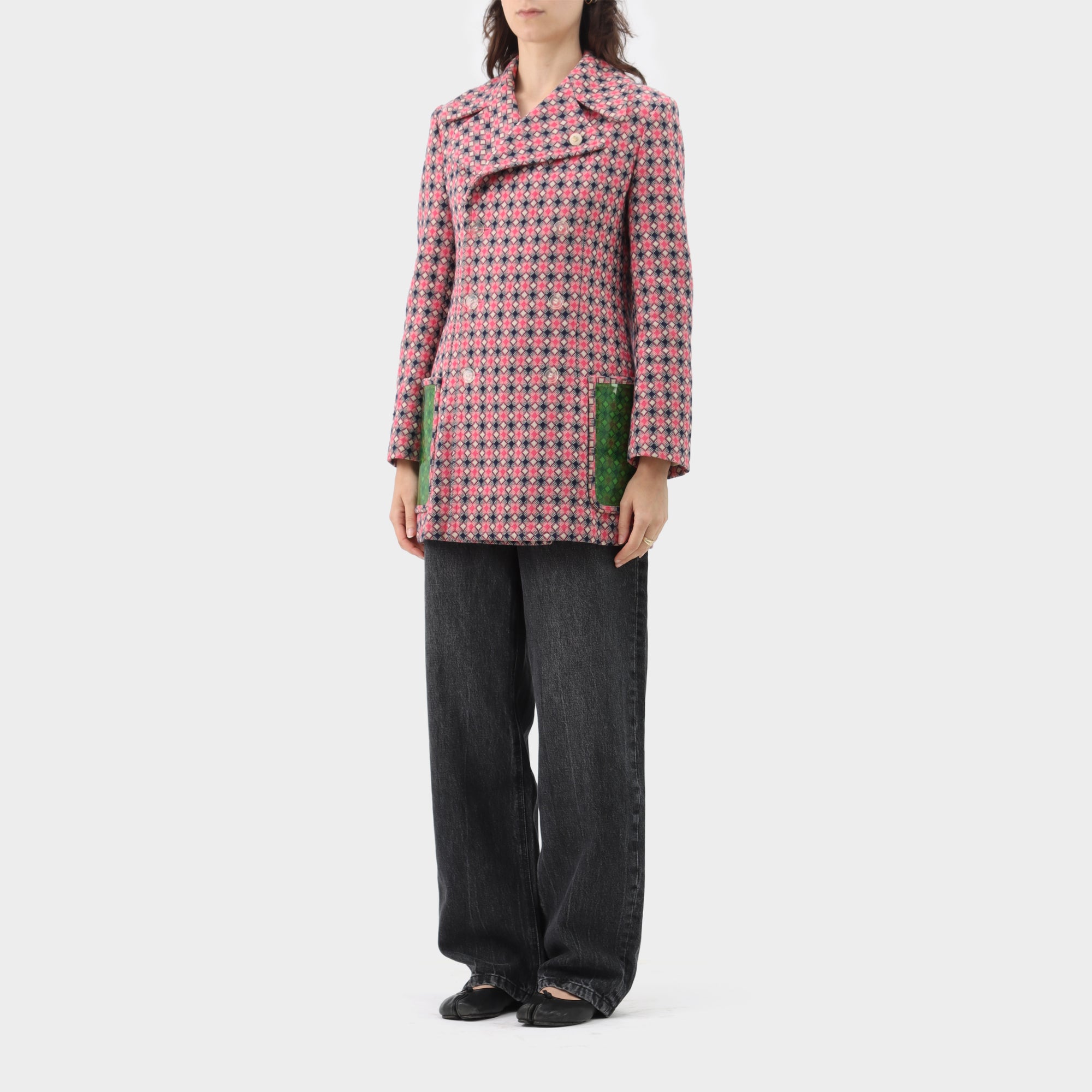 Junya Watanabe Diamond Wool Jacket w PVC Pockets