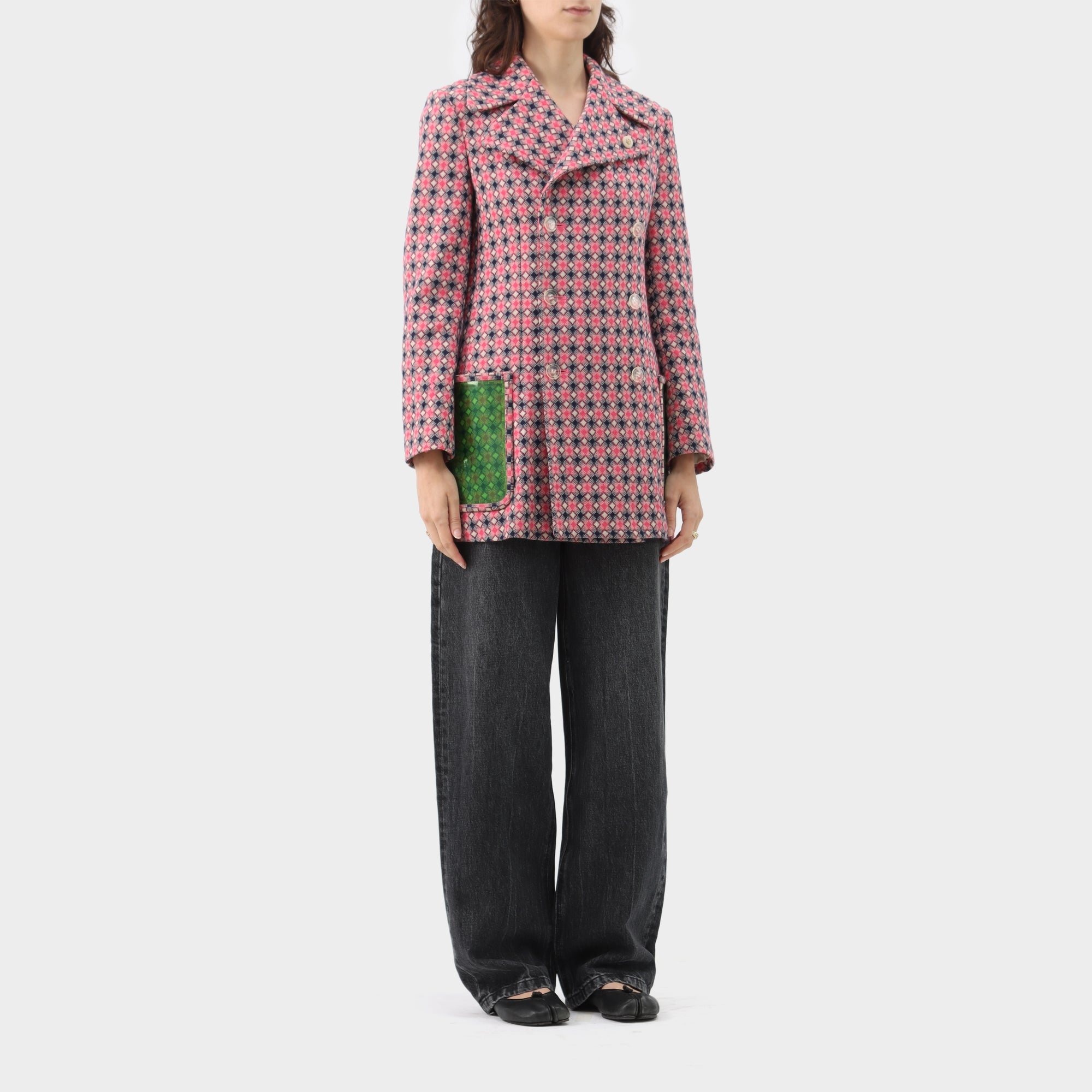 Junya Watanabe Diamond Wool Jacket w PVC Pockets