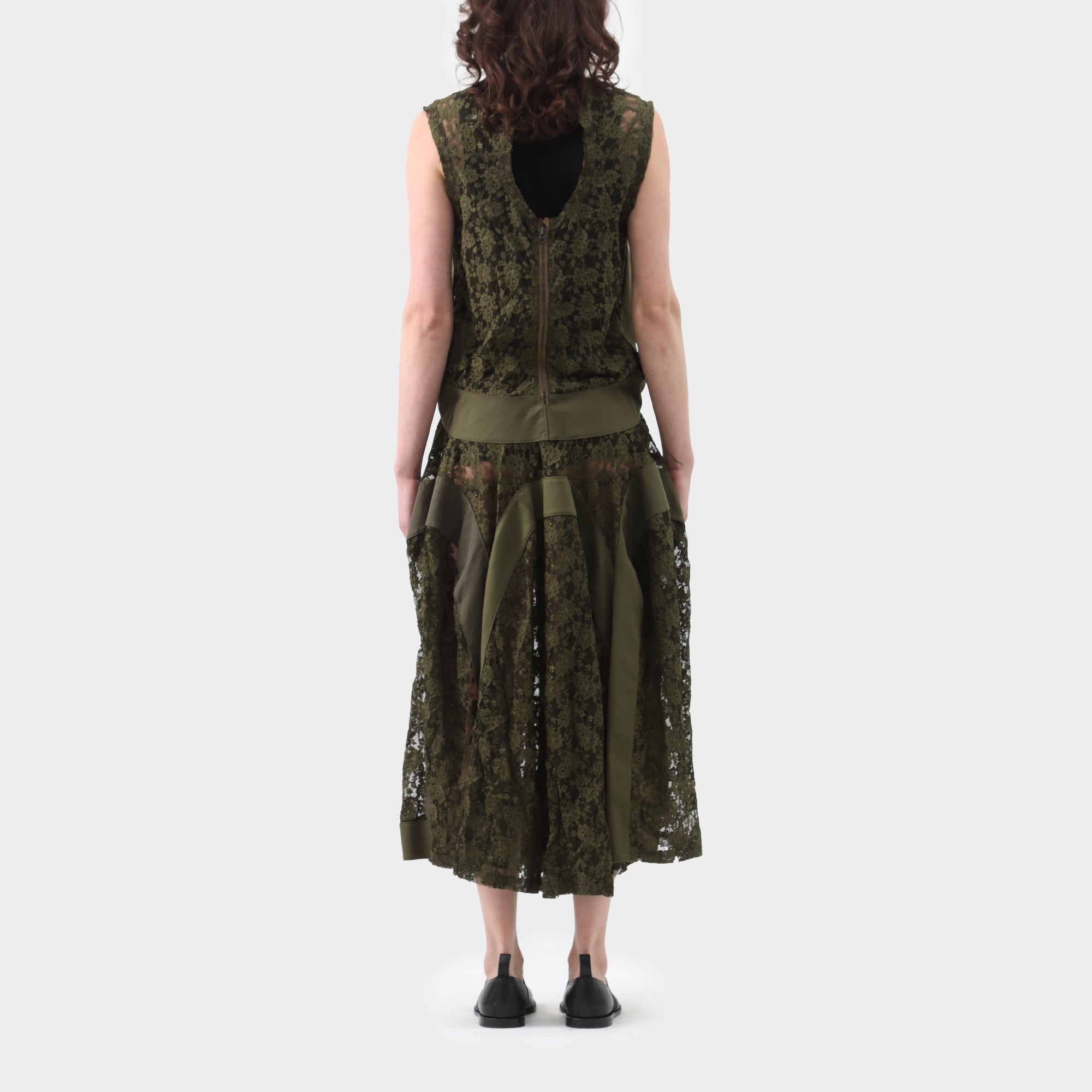 Junya Watanabe Canvas Panelled Floral Lace Dress