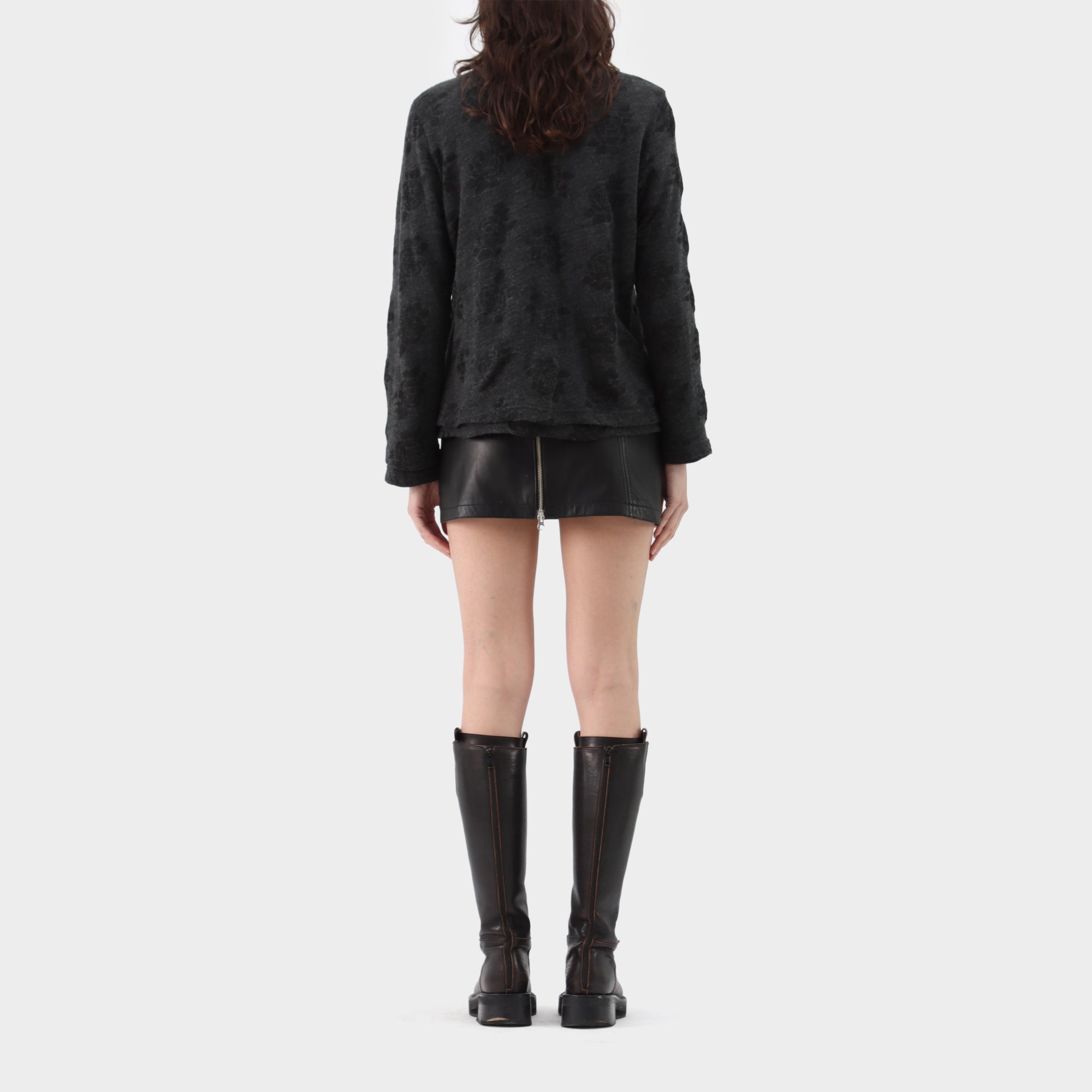 Junya Watanabe Floral Double Layer Pearl Neckline Knit