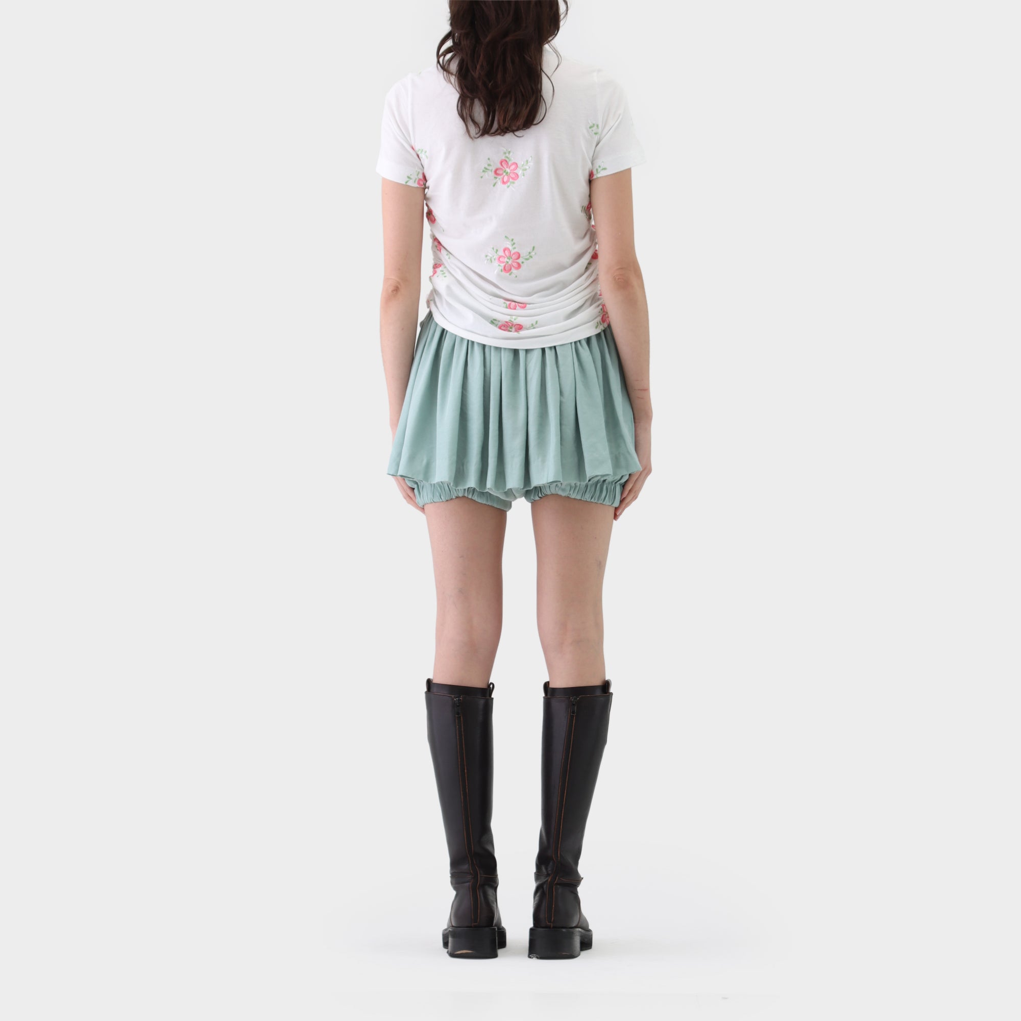 Junya Watanabe floral embroidered ruched t-shirt