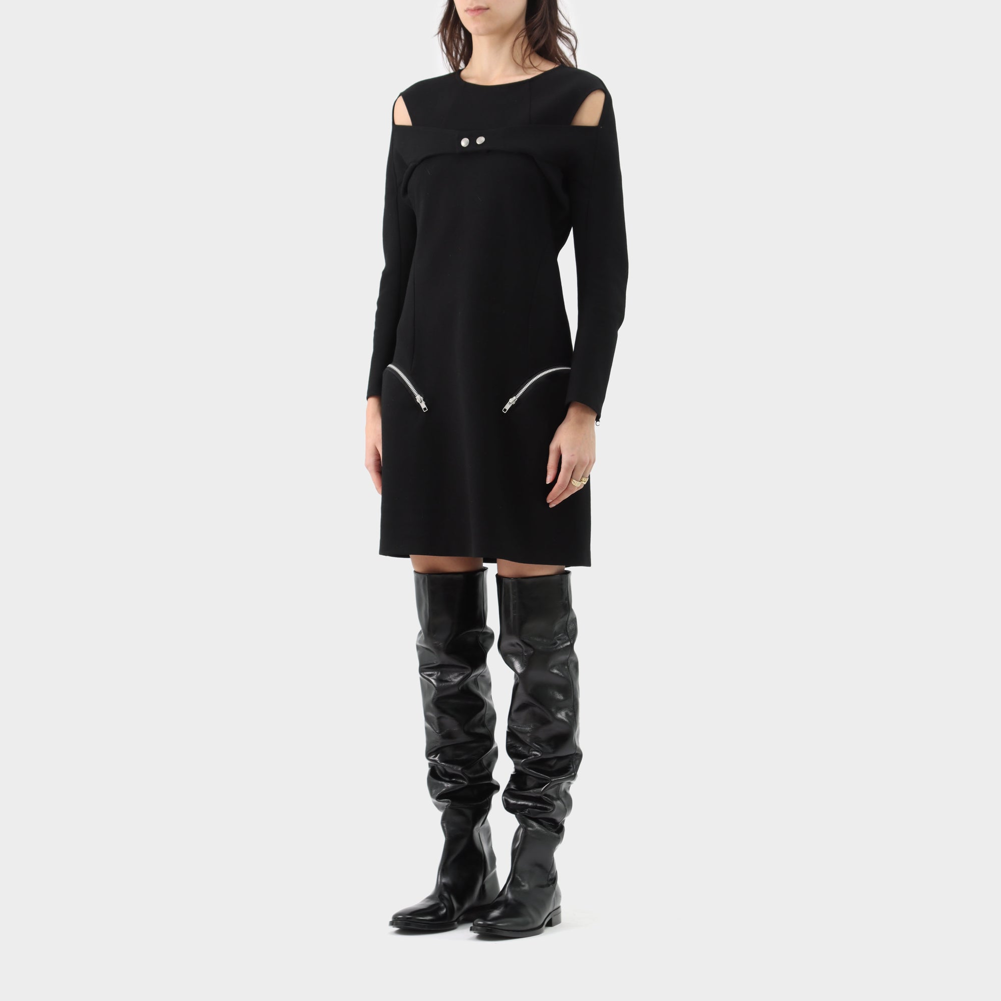 Junya Watanabe Wool Press Stud Mini Dress