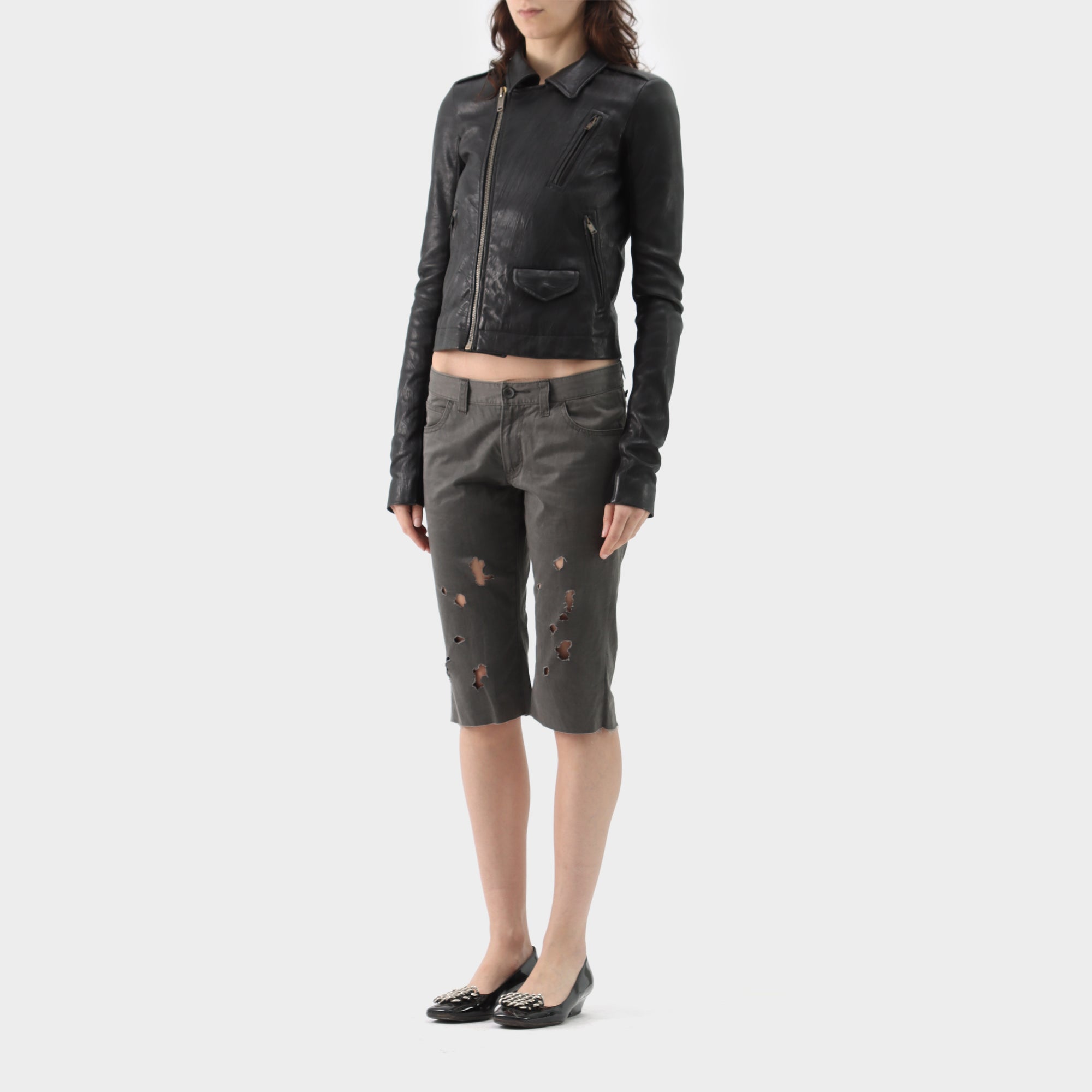 Junya Watanabe Denim Burnout Shorts