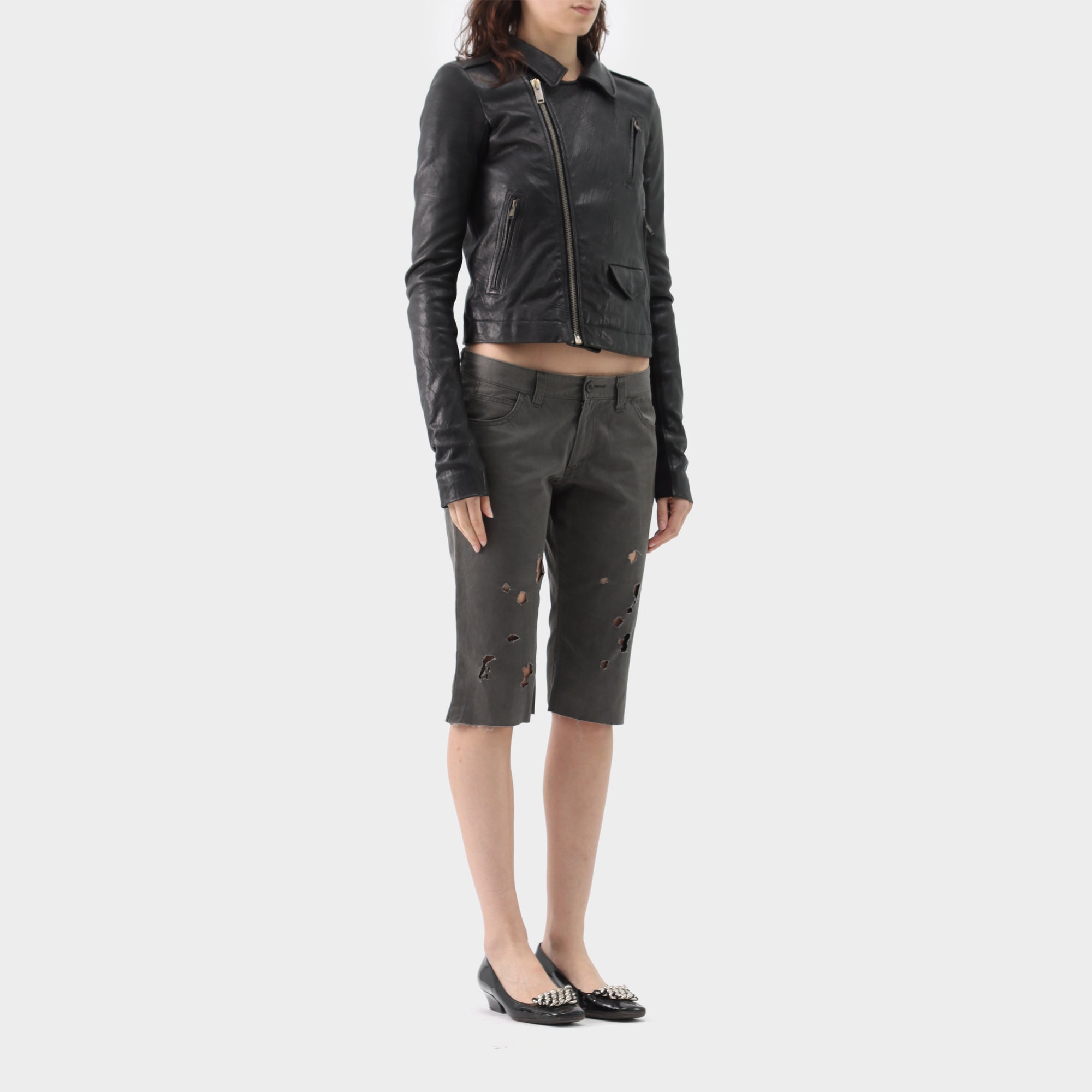 Junya Watanabe Denim Burnout Shorts