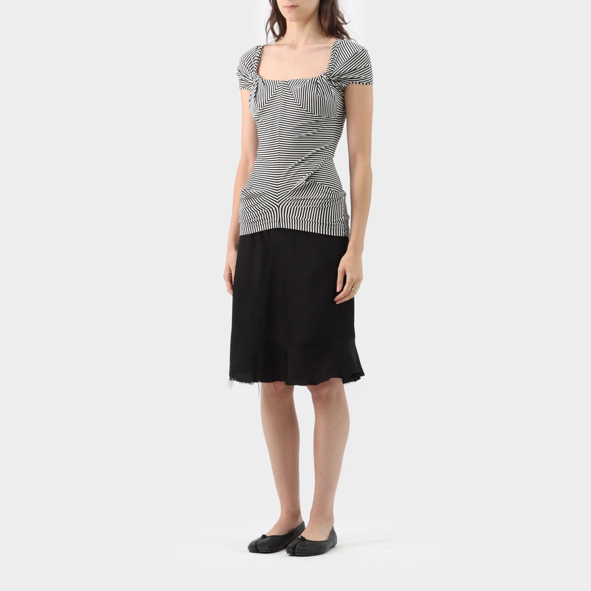 Junya Watanabe Pinstripe Twist Top