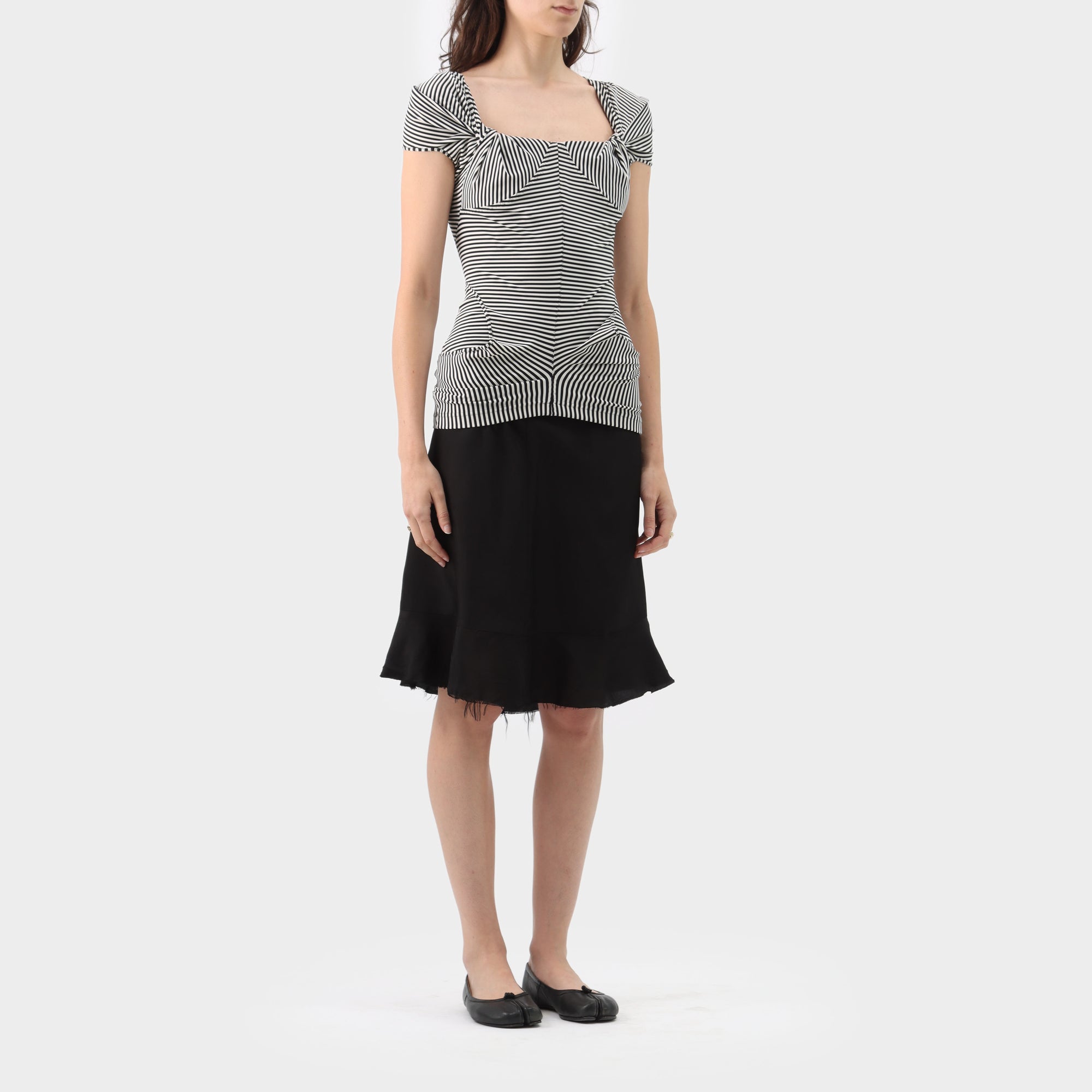 Junya Watanabe Pinstripe Twist Top