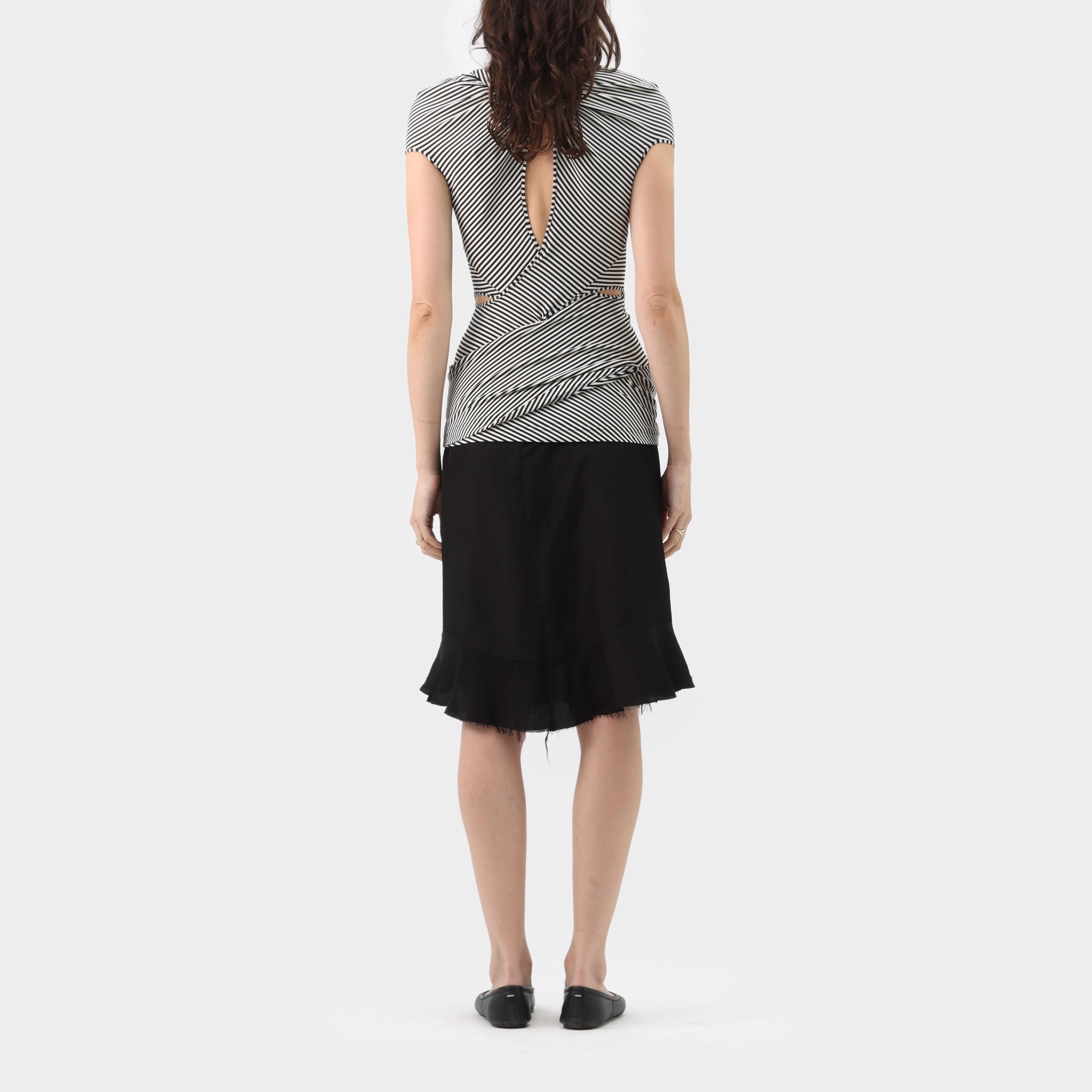 Junya Watanabe Pinstripe Twist Top