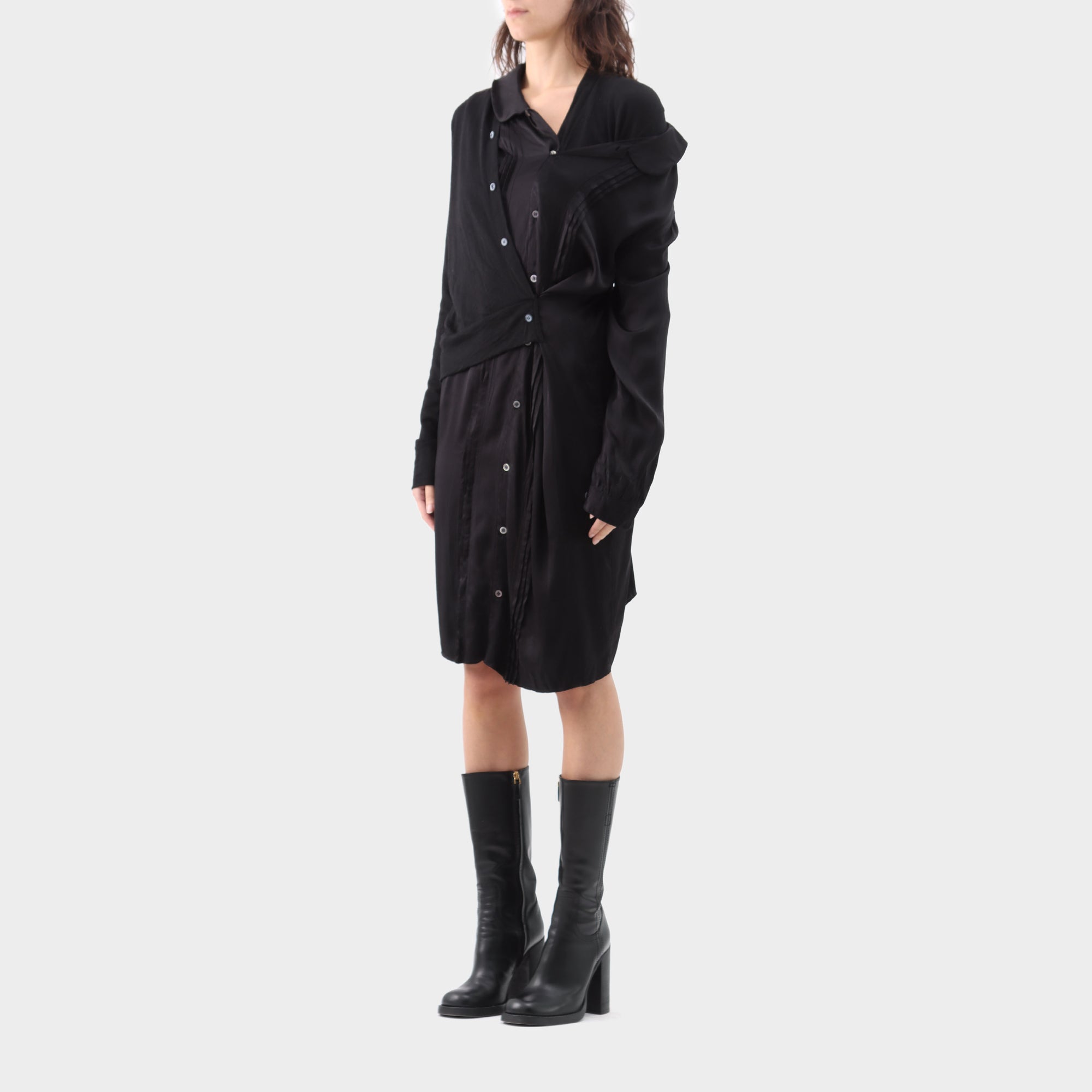 Black Junya Watanabe Tiered Deconstructed Dress