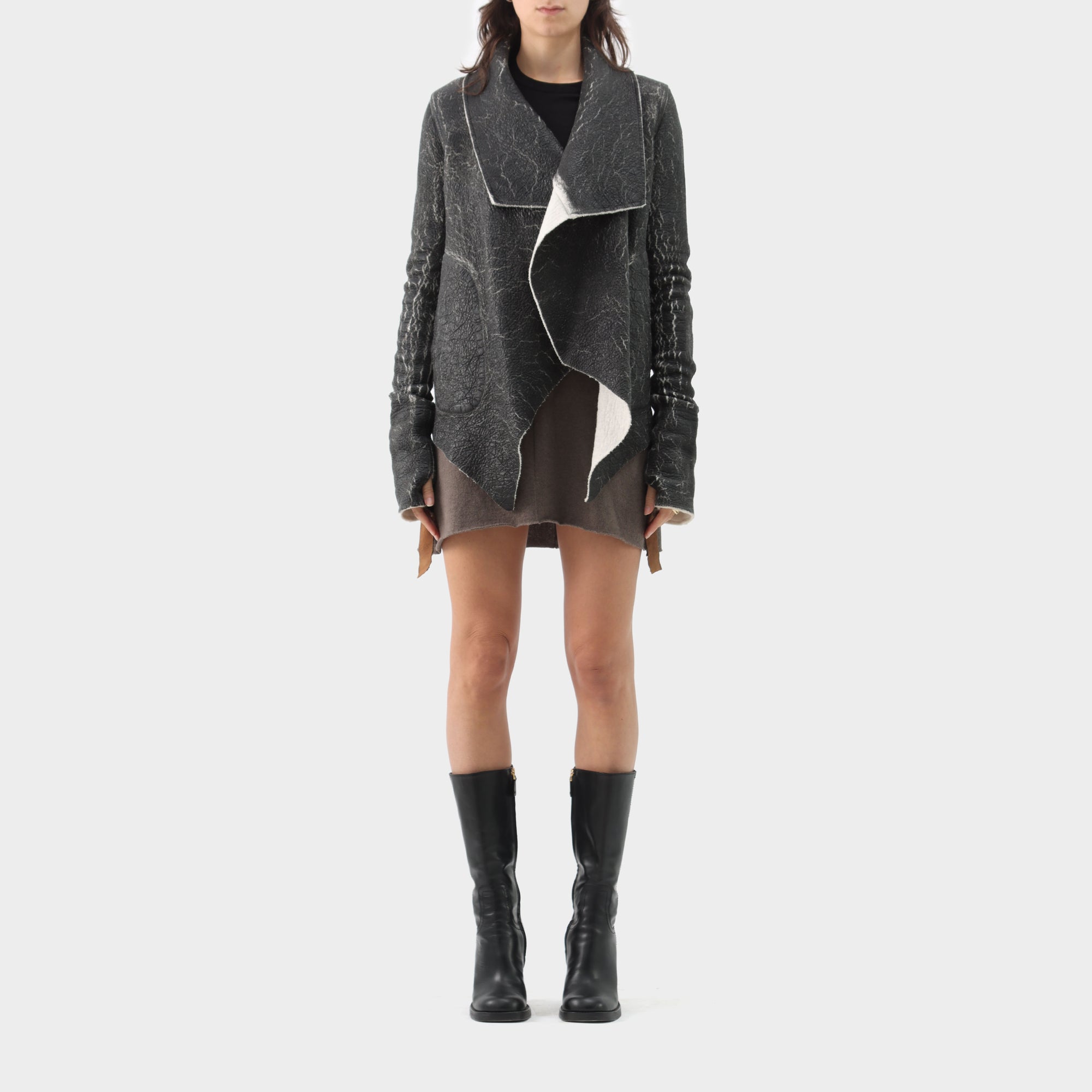 L.G.B Cotton Cracked Coating Drape Jacket