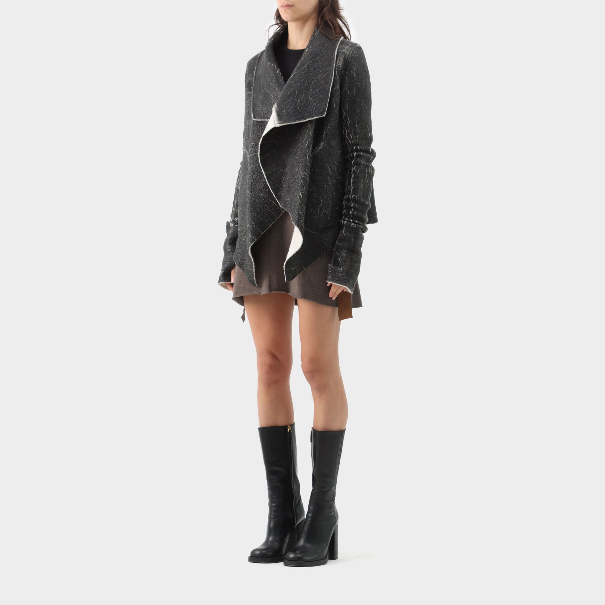 L.G.B Cotton Cracked Coating Drape Jacket
