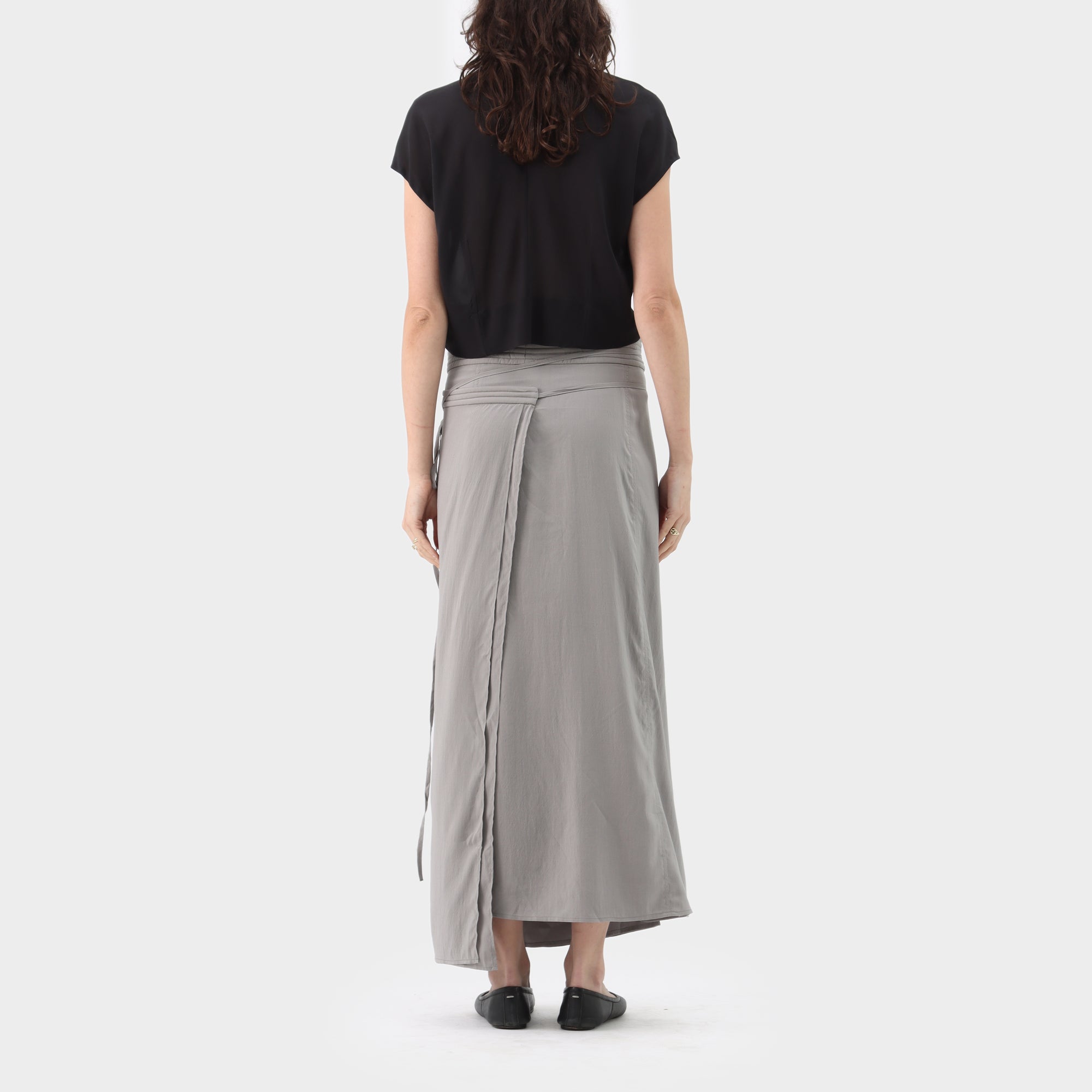 Lemaire Quilted Waistband Silk Wrap Skirt