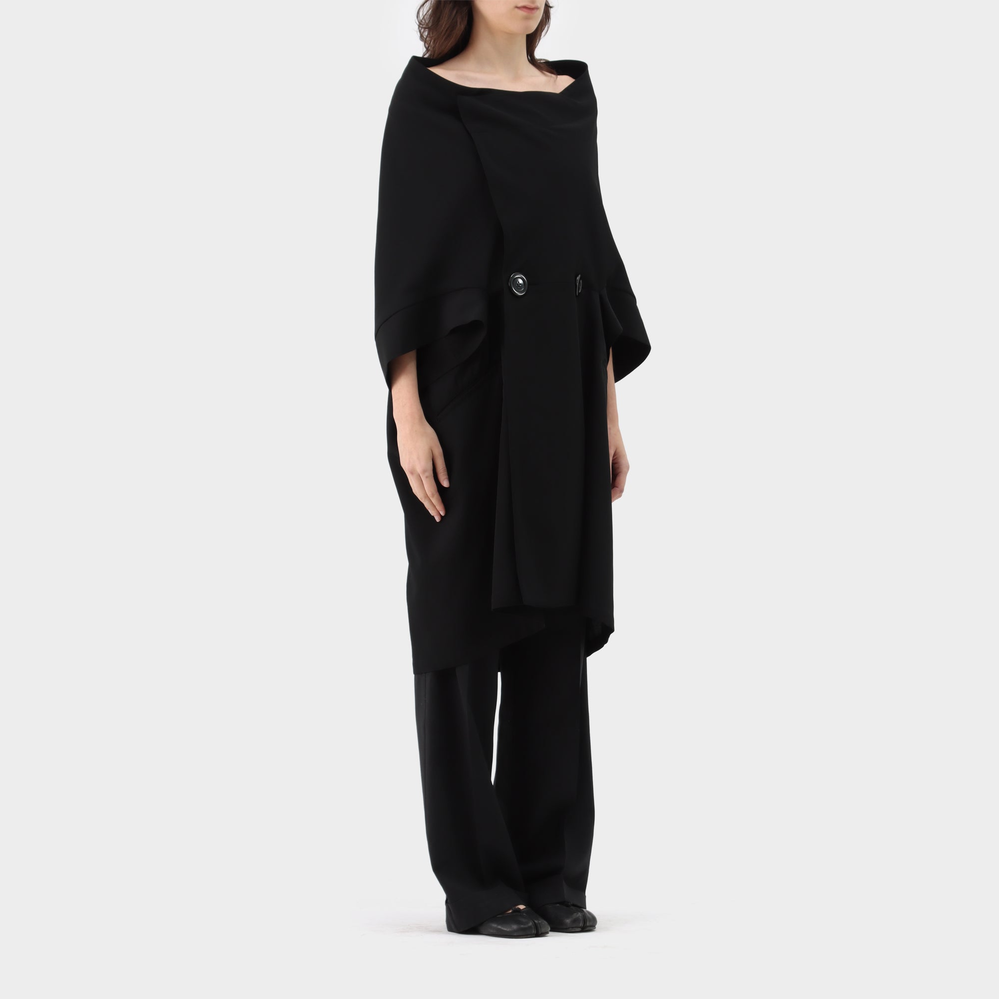 Limi Feu Wool Trench Poncho Dress