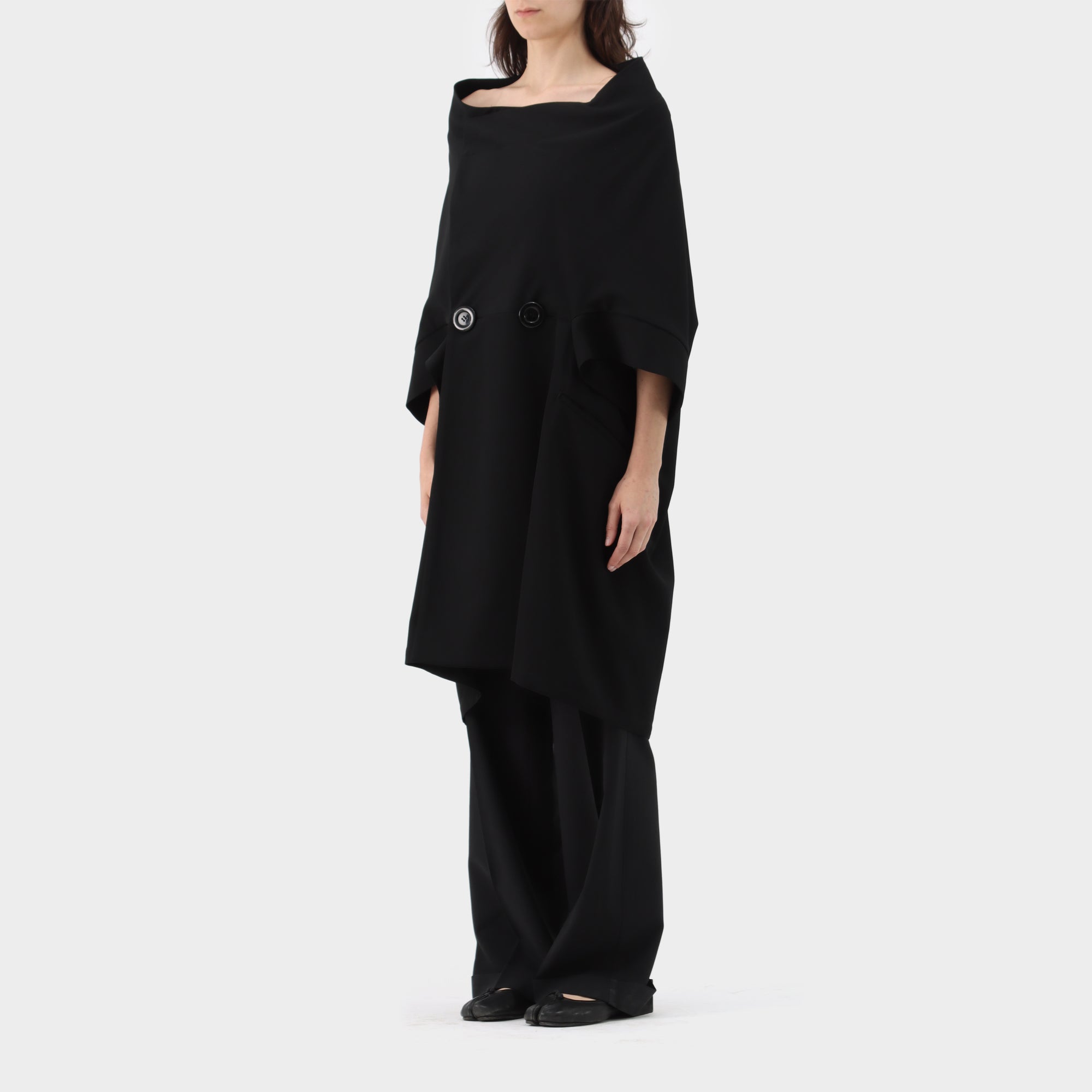 Limi Feu Wool Trench Poncho Dress