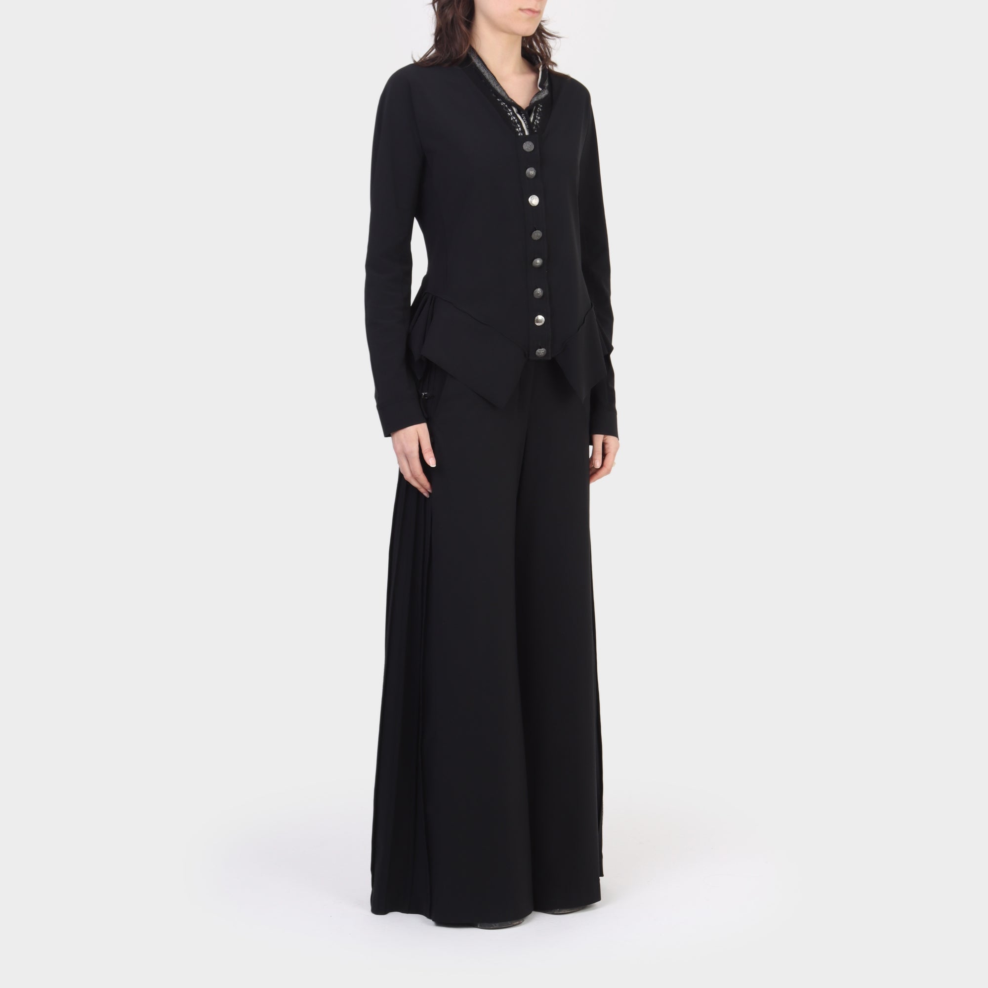 Marithé+François Girbaud Draped Fitted Jacket With Wool Collar