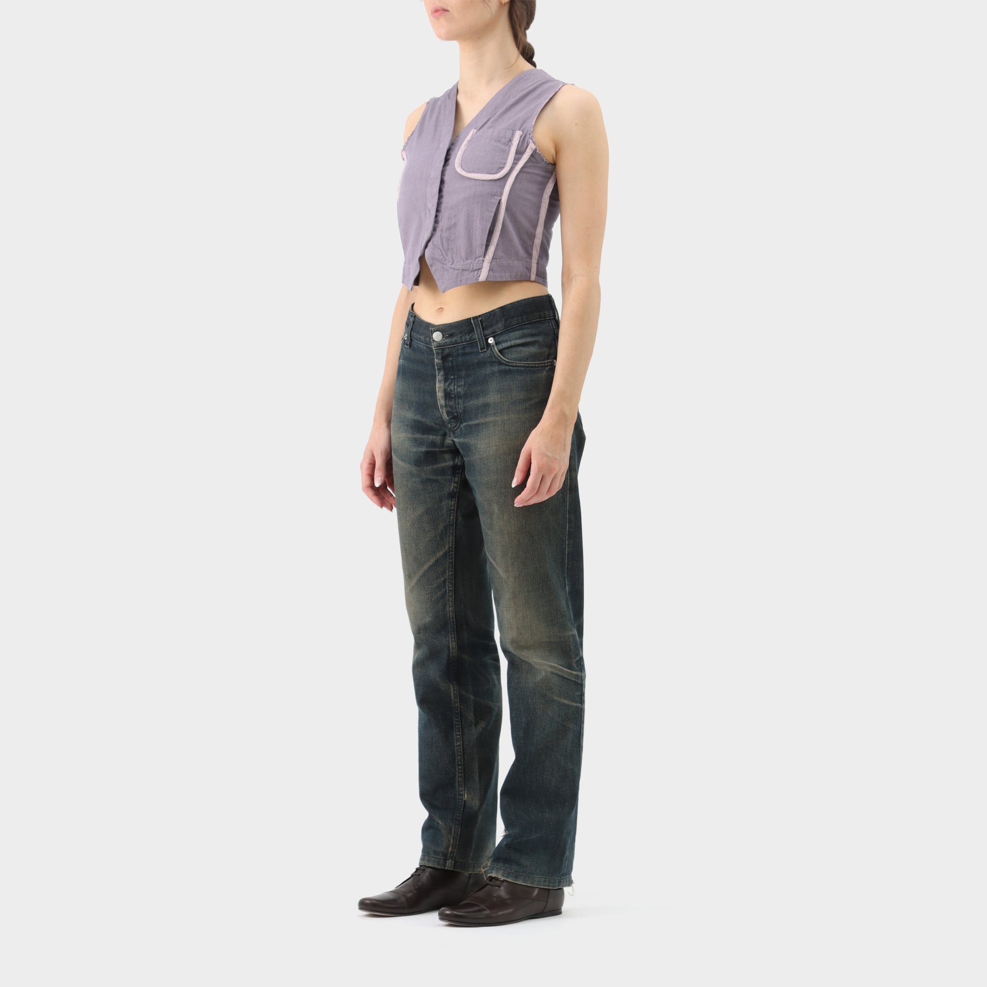 Maison Margiela Line 6 Pinstripe Mini Vest