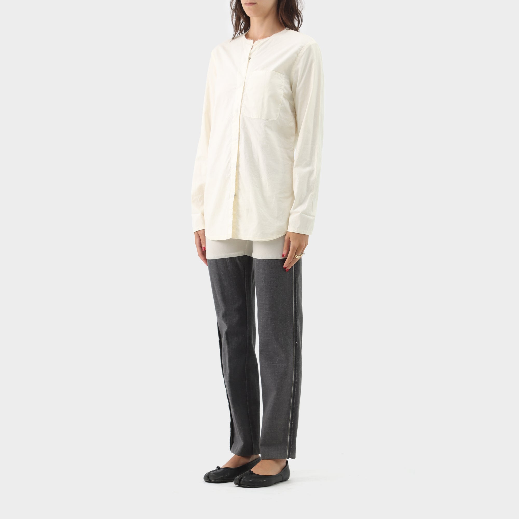 Maison Margiela Line 6 'Light weight' Collarless Press Stud Button up