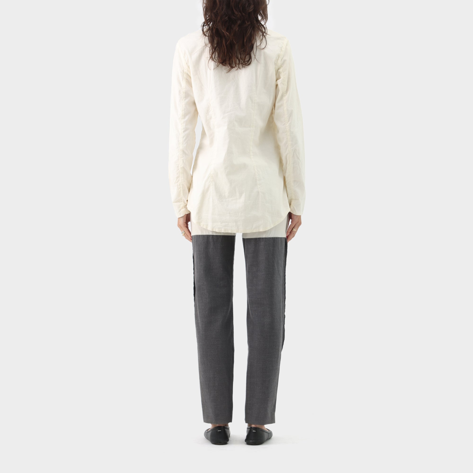 Maison Margiela Line 6 'Light weight' Collarless Press Stud Button up