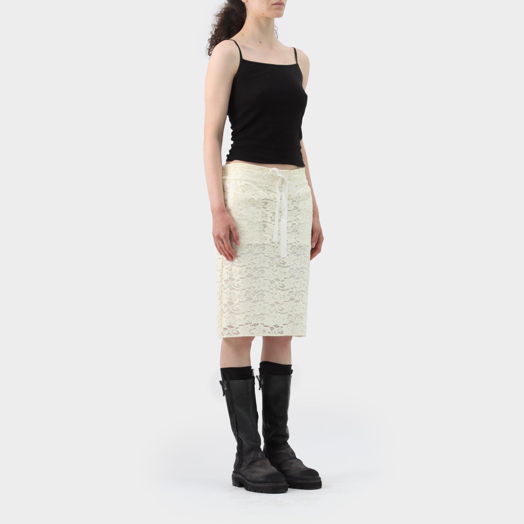 Maison Margiela Coated Lace Skirt