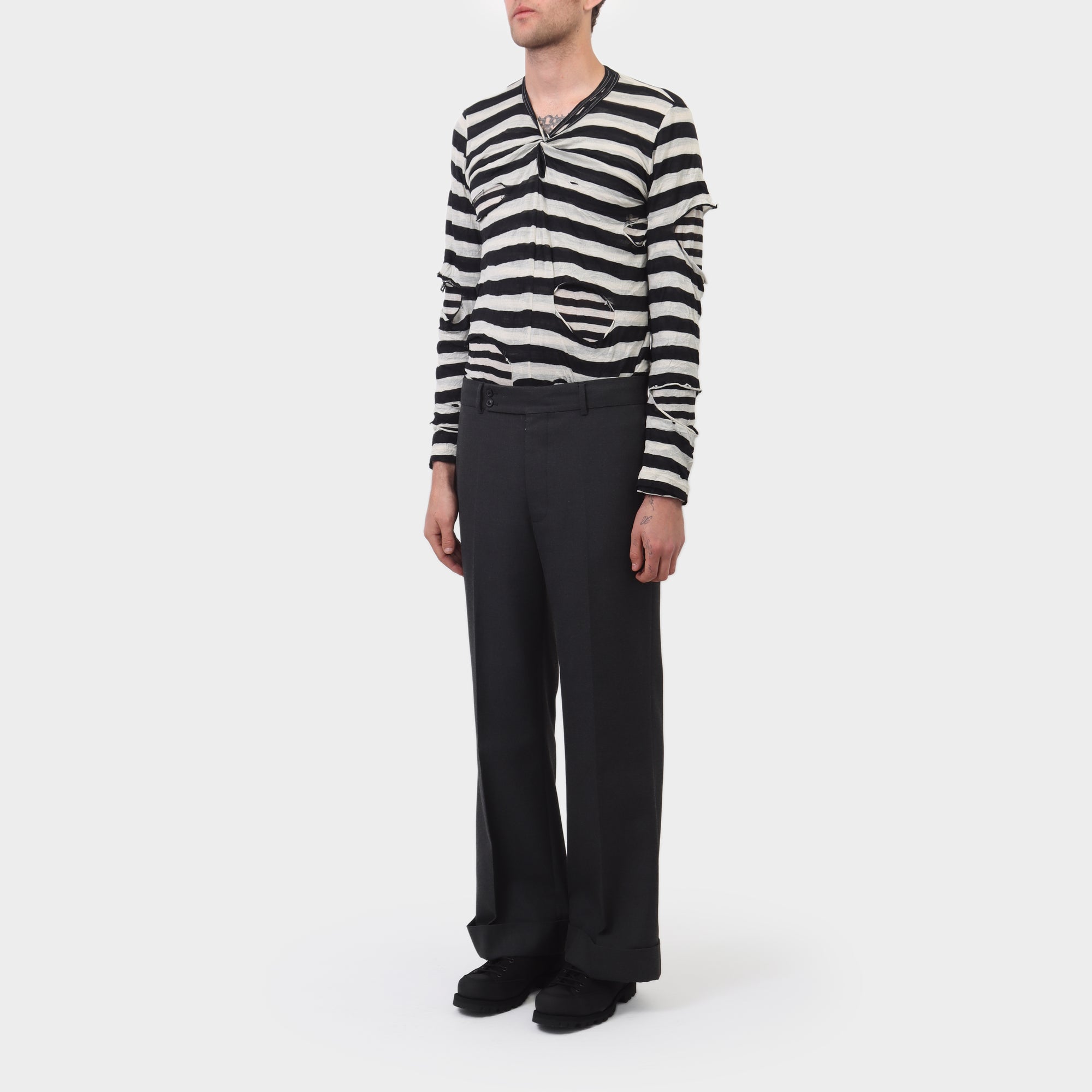 Maison Margiela Wide Leg Middle Pleat Trousers