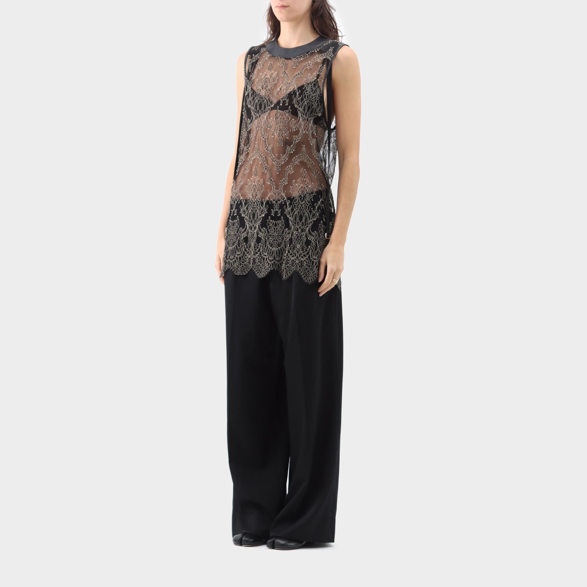 Mihara Yasuhiro Lace Embroidered Tank