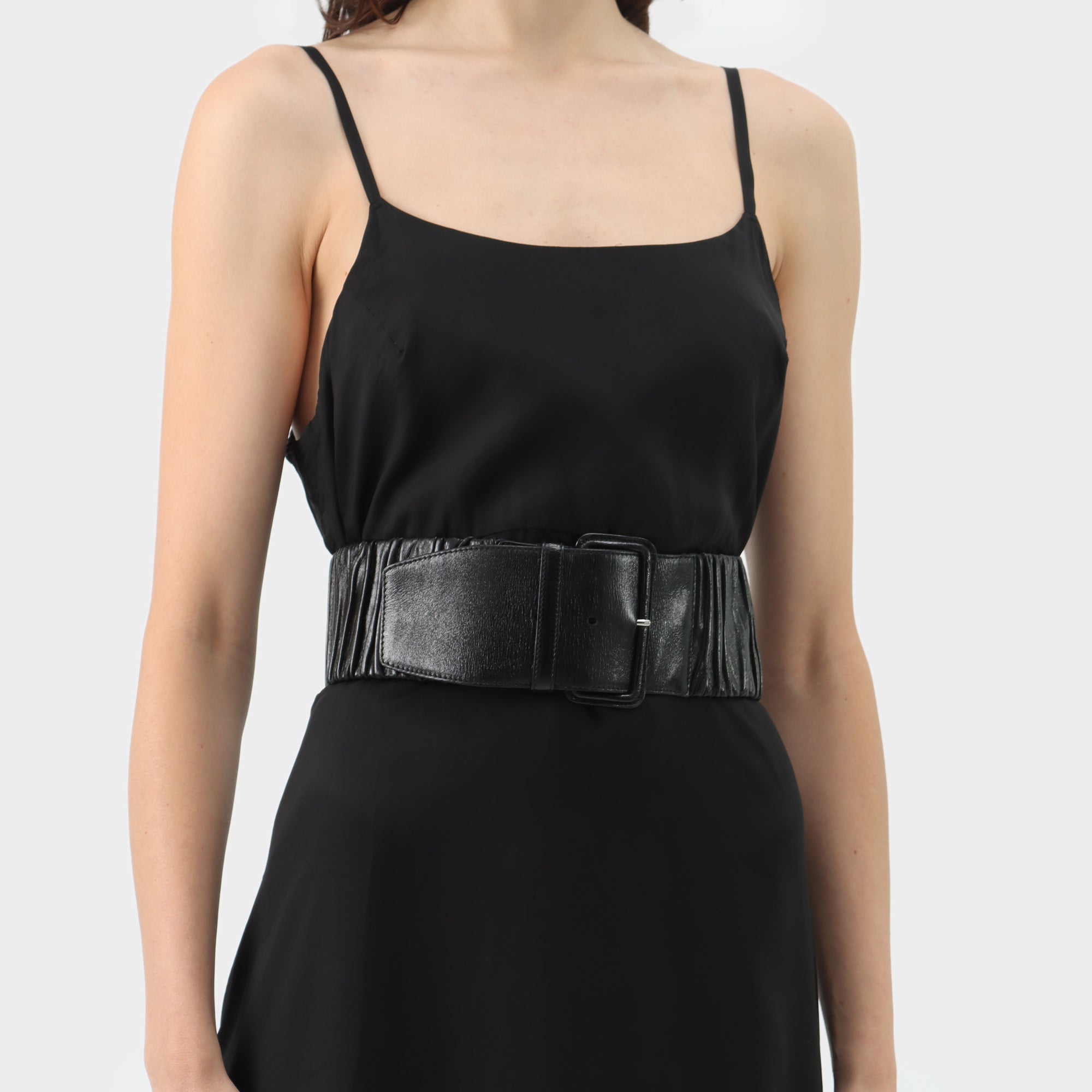 Miu Miu Leather Ruched Belt